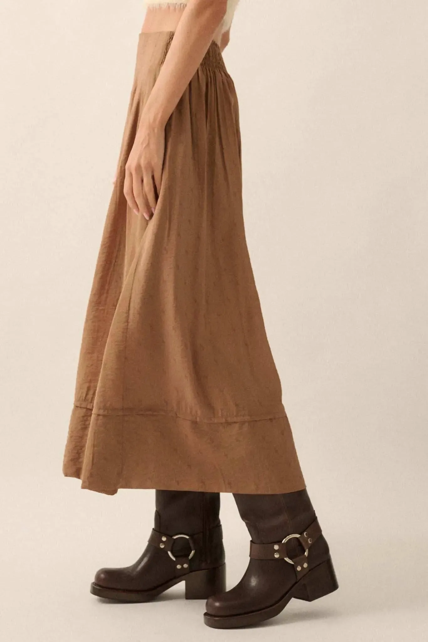 Poetry in Motion Pleated Jacquard Midi Skirt sold by Promesa product image thumbnail 5