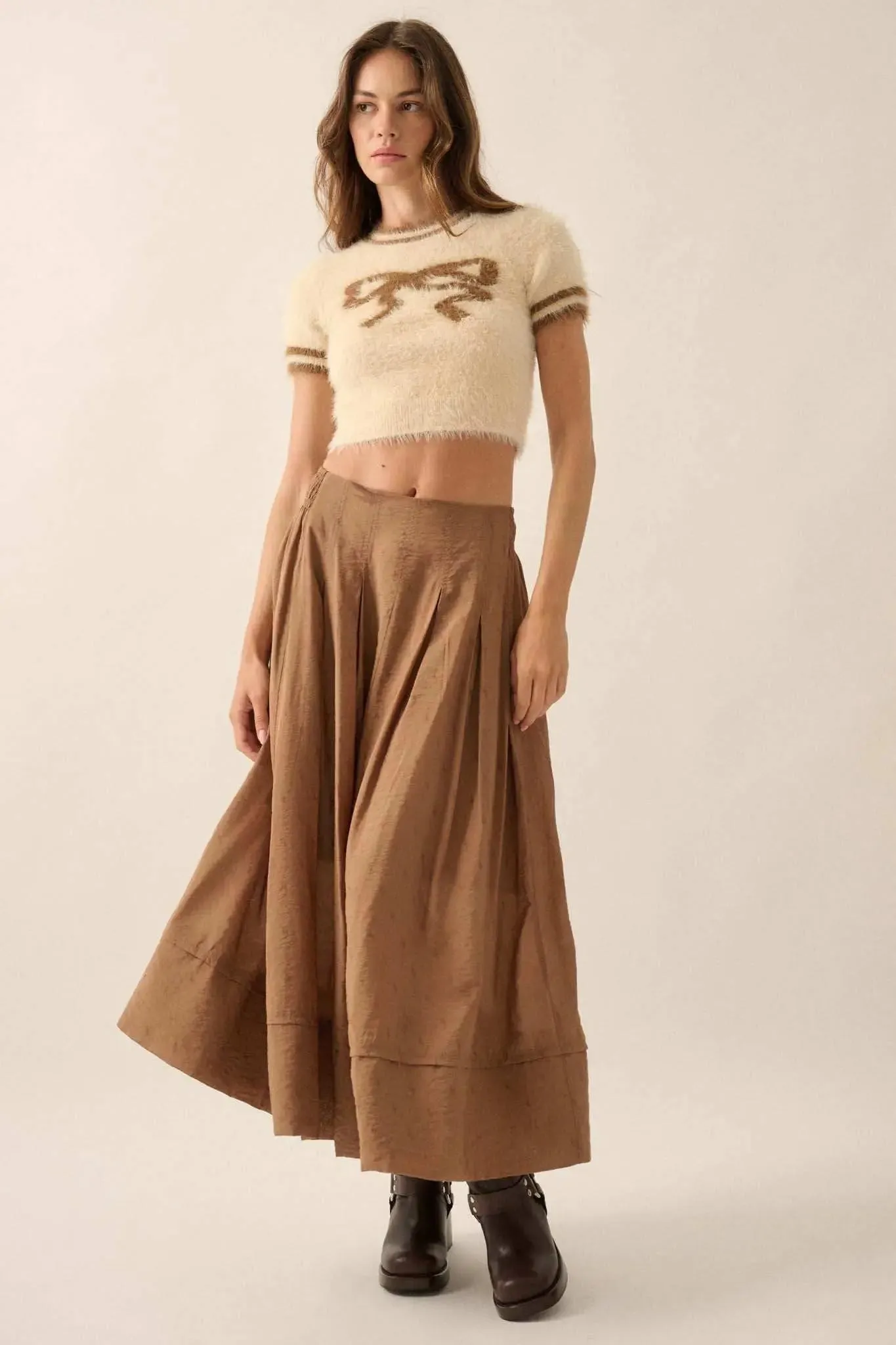 Poetry in Motion Pleated Jacquard Midi Skirt sold by Promesa product image thumbnail 4