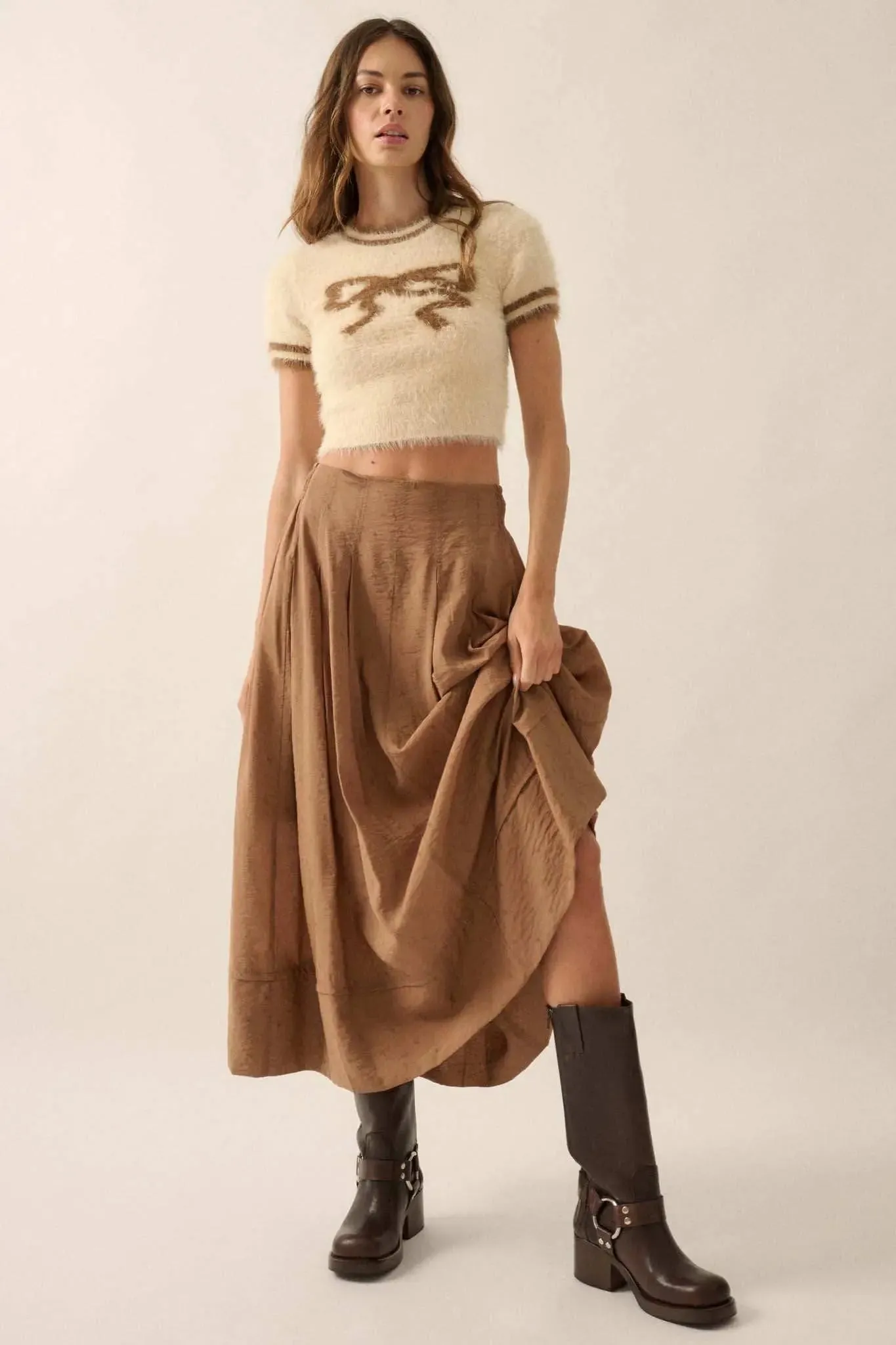 Poetry in Motion Pleated Jacquard Midi Skirt sold by Promesa