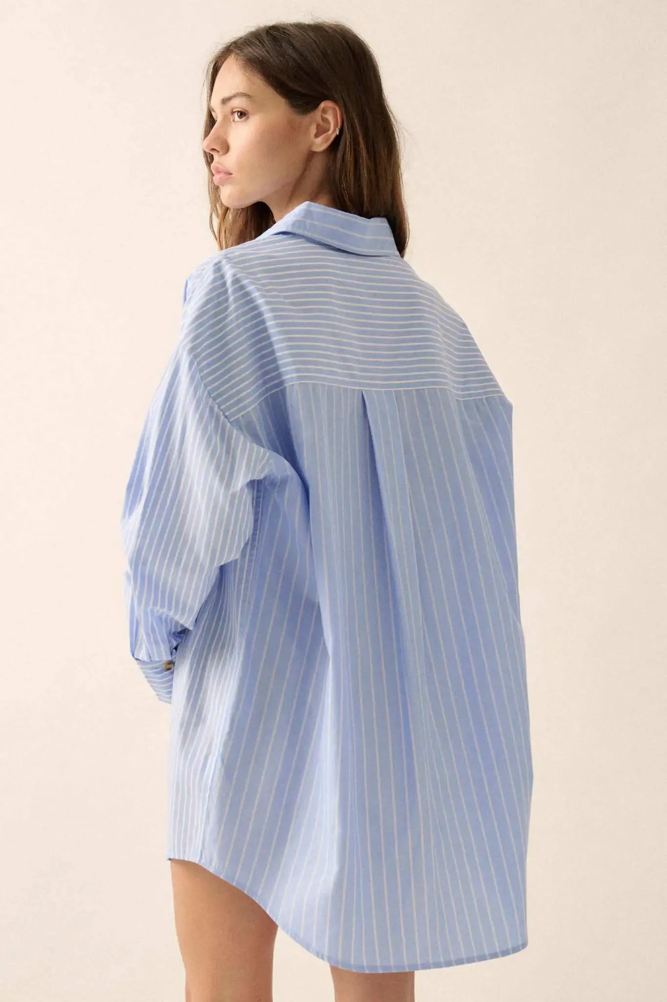 Big Business Oversized Striped Mini Shirt Dress sold by Promesa product image thumbnail 2