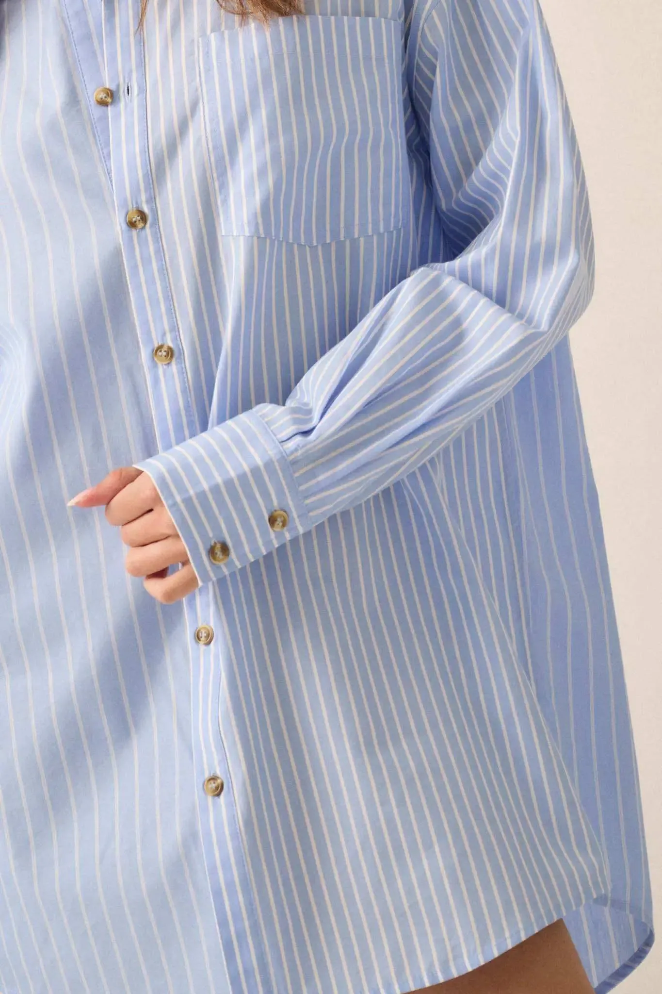 Big Business Oversized Striped Mini Shirt Dress sold by Promesa product image thumbnail 4