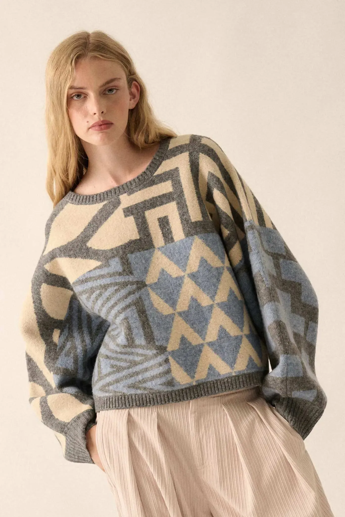 Shaping Up Multicolor Geometric Sweater sold by Promesa product image thumbnail 2