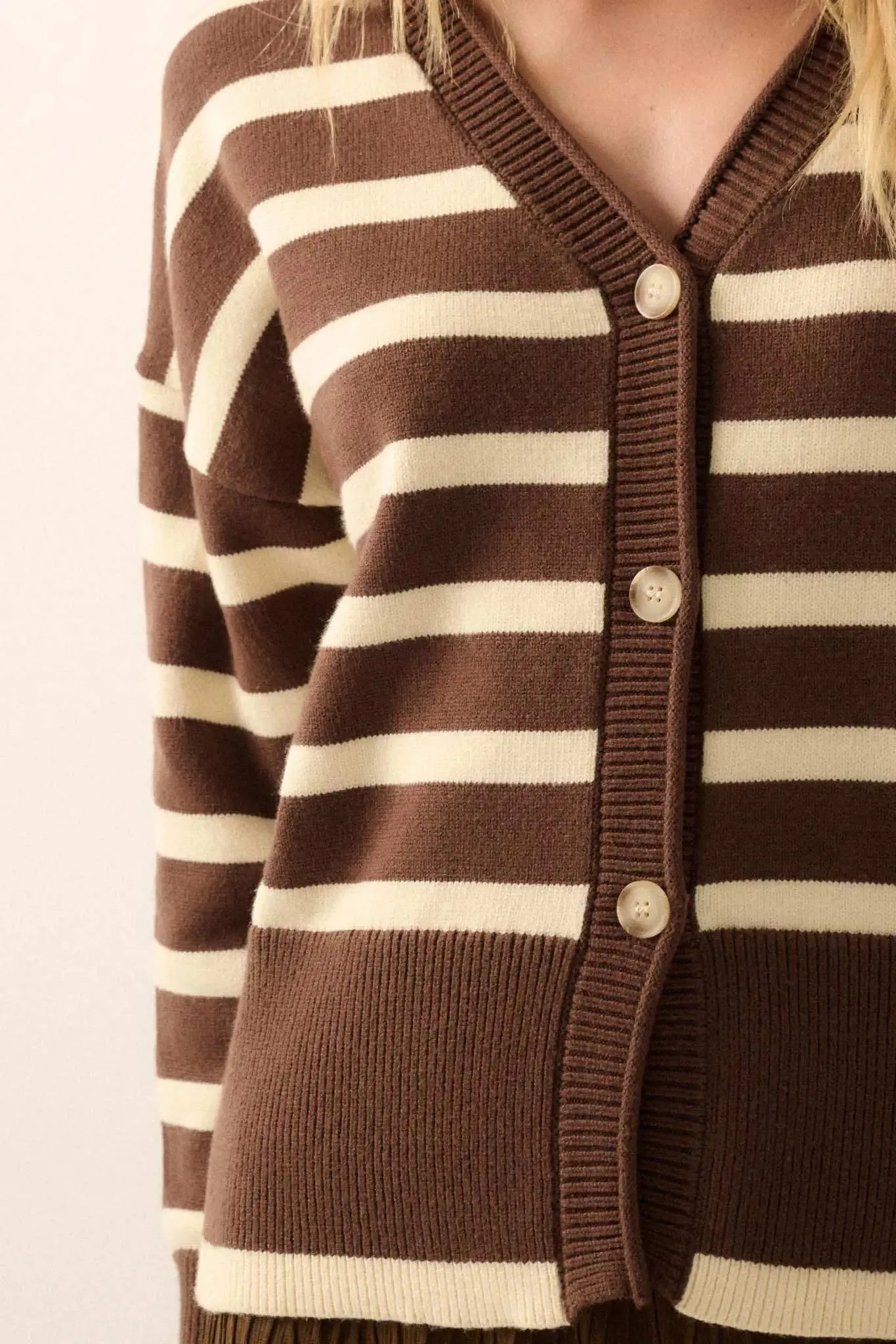 Taking Notes Striped Button-Front Cardigan sold by Promesa product image thumbnail 4