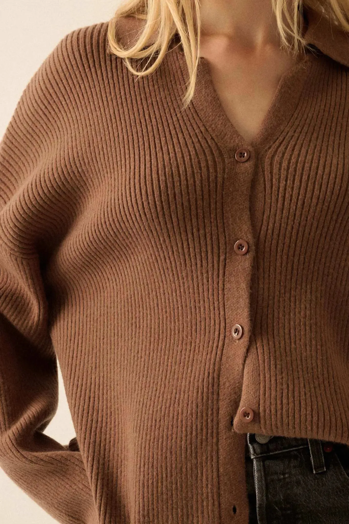 Promise the Label Rib-Knit Oversize Cardigan Sweater sold by Promesa product image thumbnail 5
