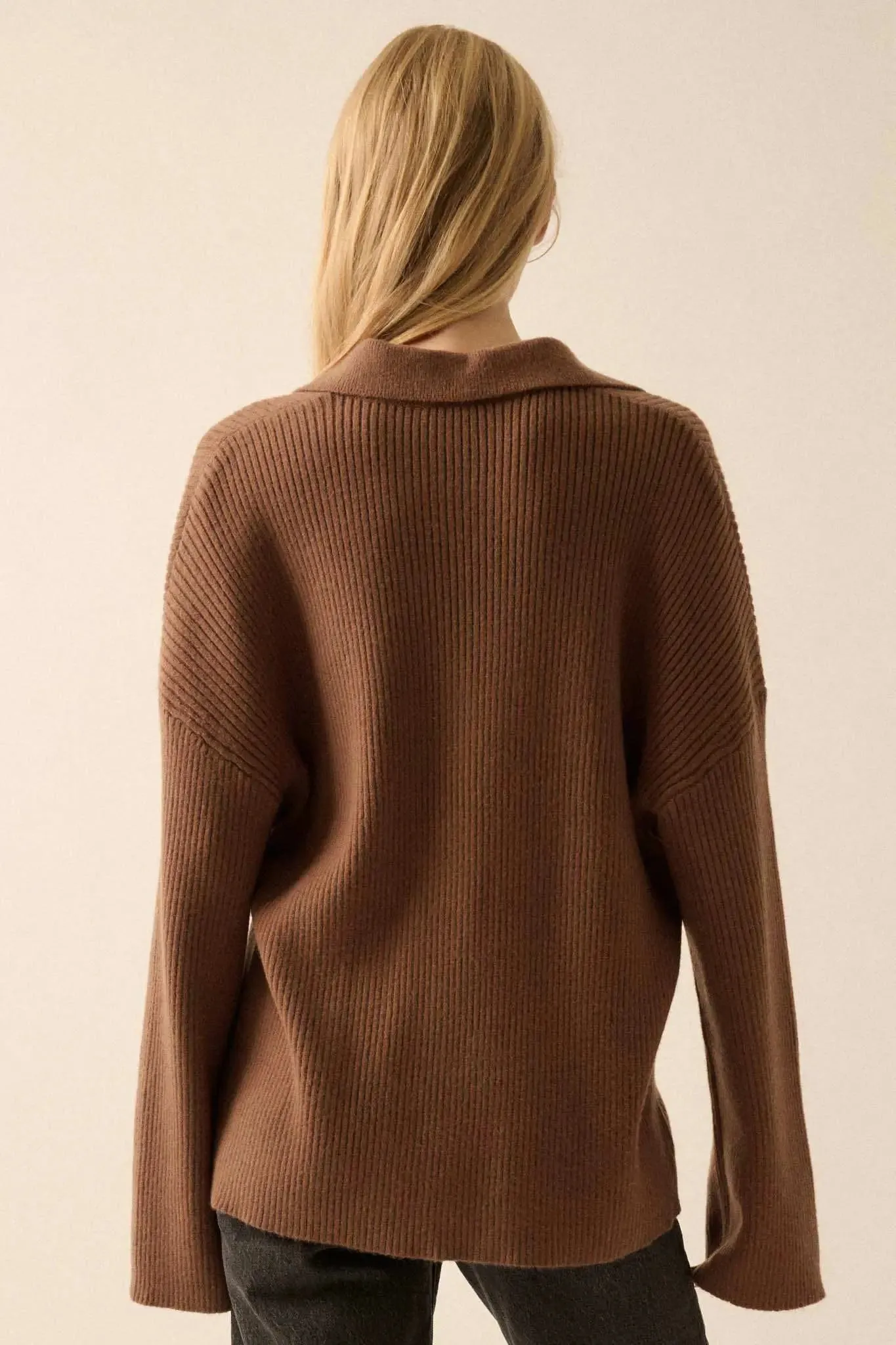 Promise the Label Rib-Knit Oversize Cardigan Sweater sold by Promesa product image thumbnail 2