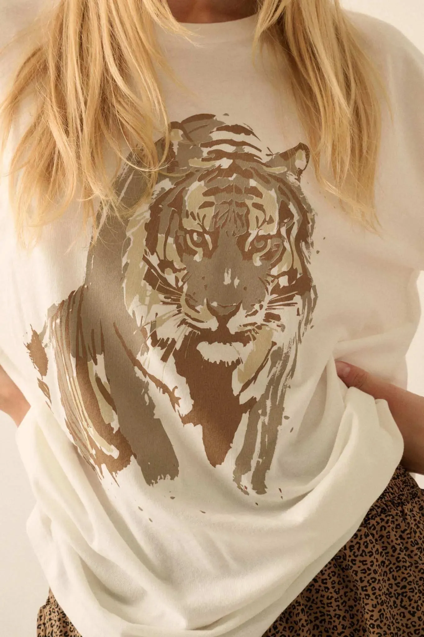 Intense Tiger Oversize Graphic Tee sold by Promesa product image thumbnail 2