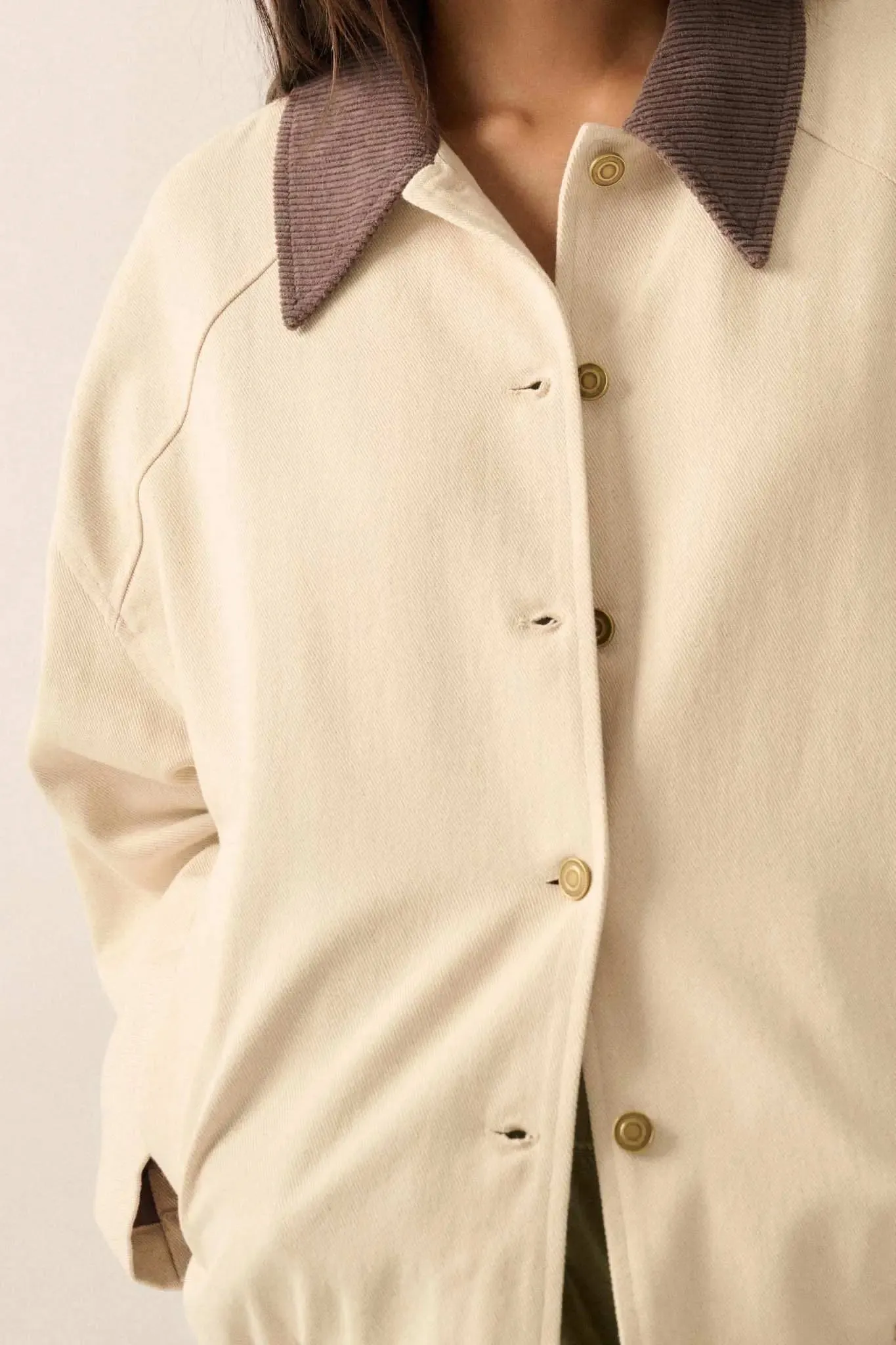 Piece of Work Corduroy-Collar Twill Utility Jacket sold by Promesa product image thumbnail 5