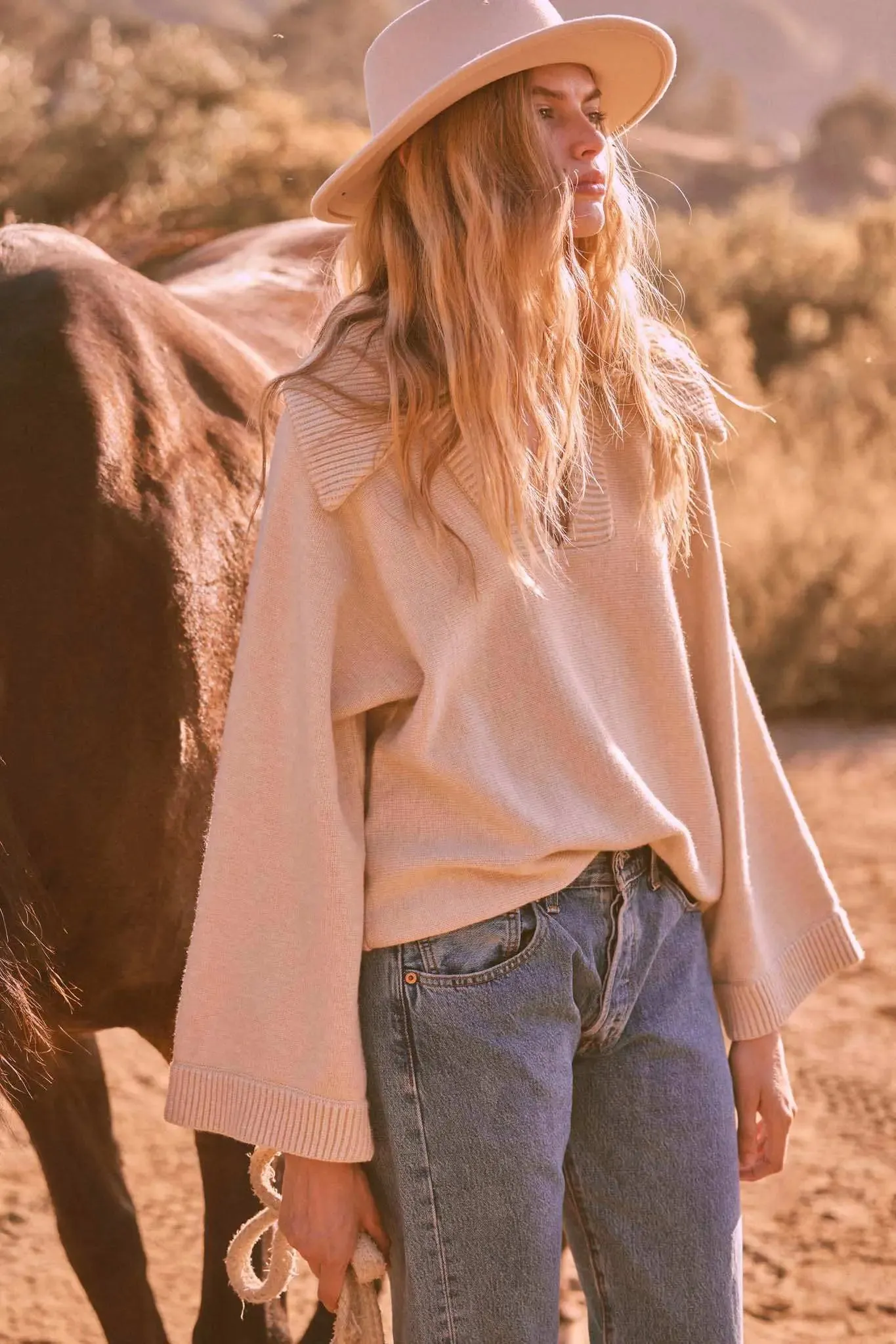 Home Sweet Home Oversized Collar V-Neck Sweater sold by Promesa product image thumbnail 3