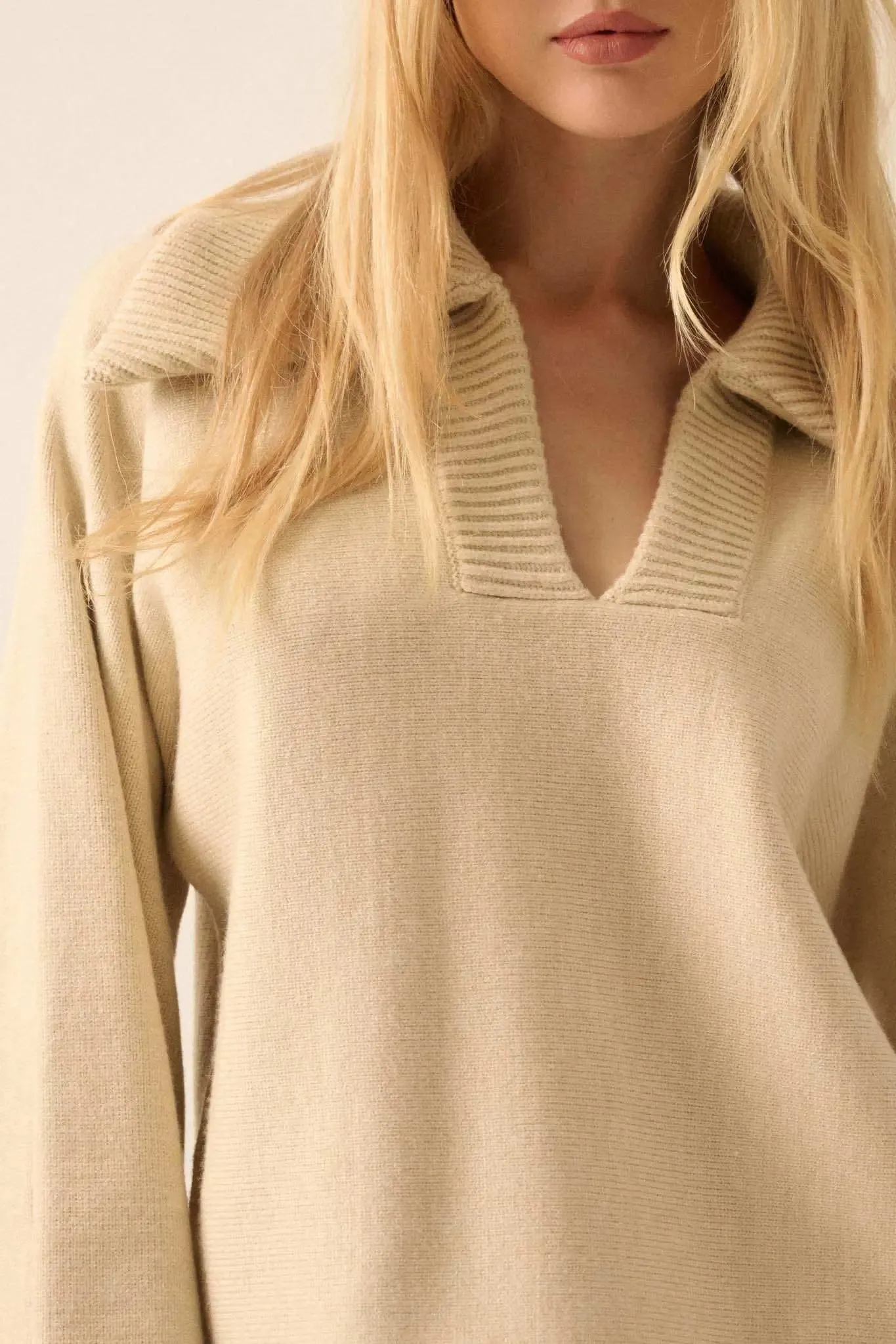Home Sweet Home Oversized Collar V-Neck Sweater sold by Promesa product image thumbnail 5