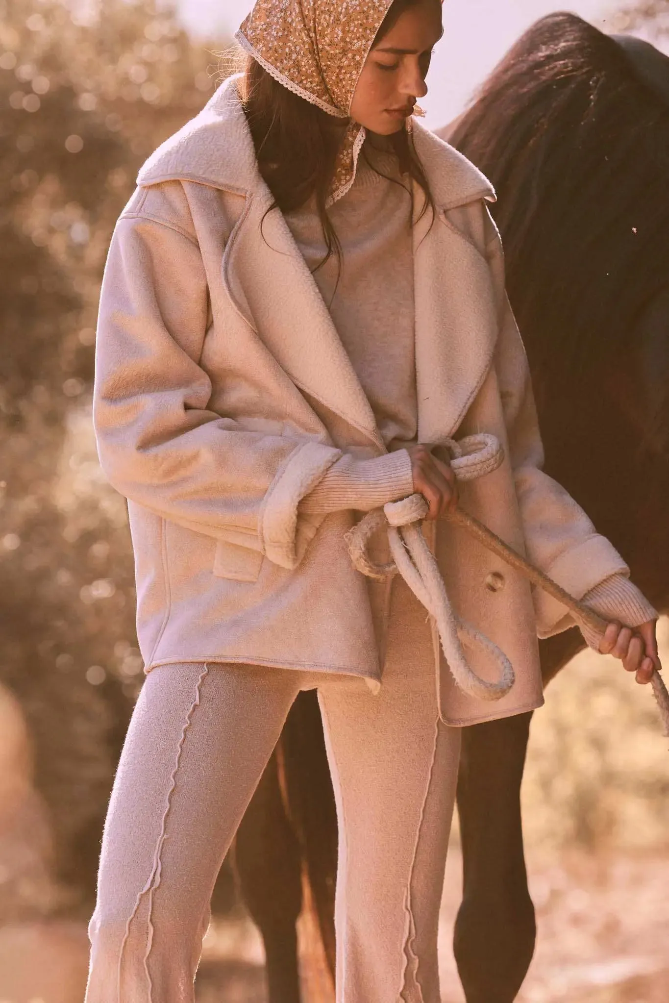 Weather the Storm Faux Shearling Peacoat sold by Promesa