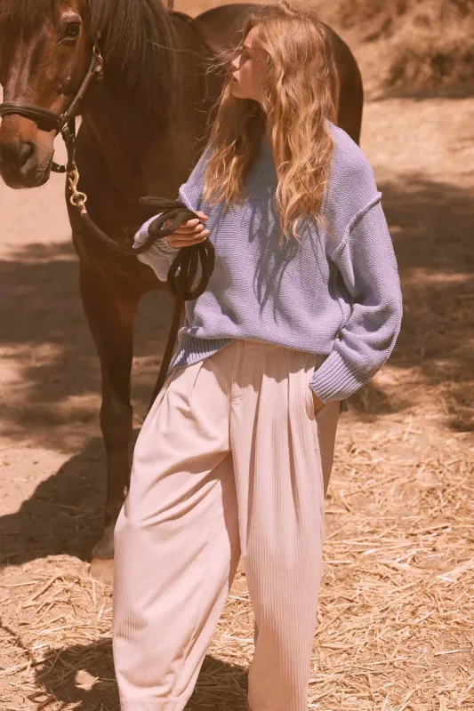 Mellow Mood Exposed-Seam Loose-Fit Sweater sold by Promesa