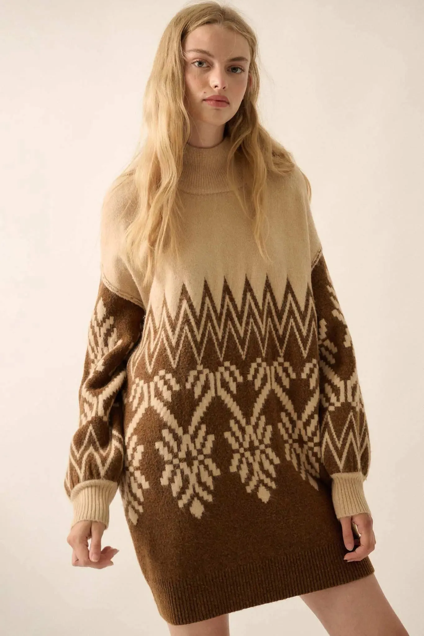 Peak Perfection Alpine Knit Mini Sweater Dress sold by Promesa product image thumbnail 4