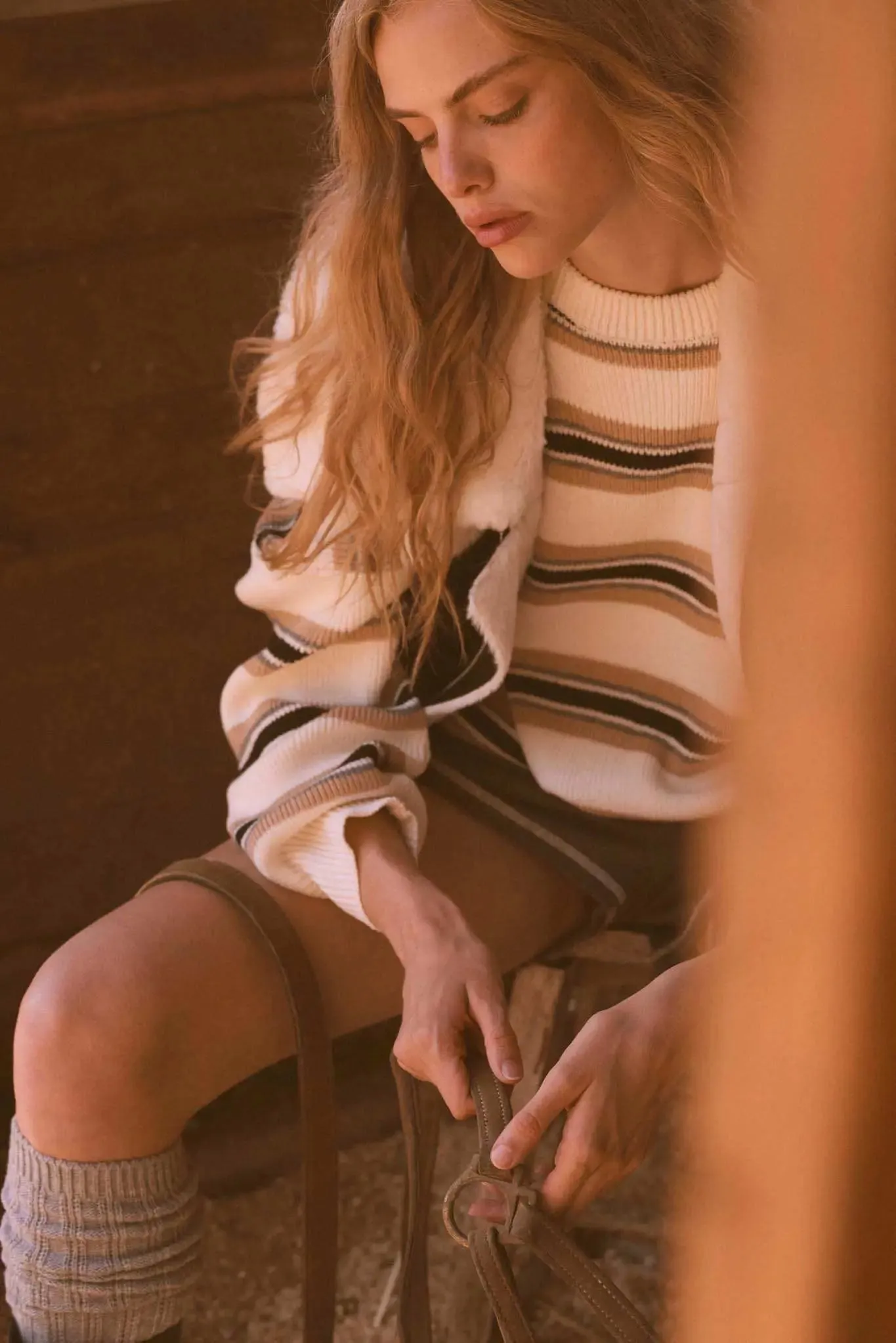 Walk the Line Oversized Striped Knit Sweater sold by Promesa product image thumbnail 2