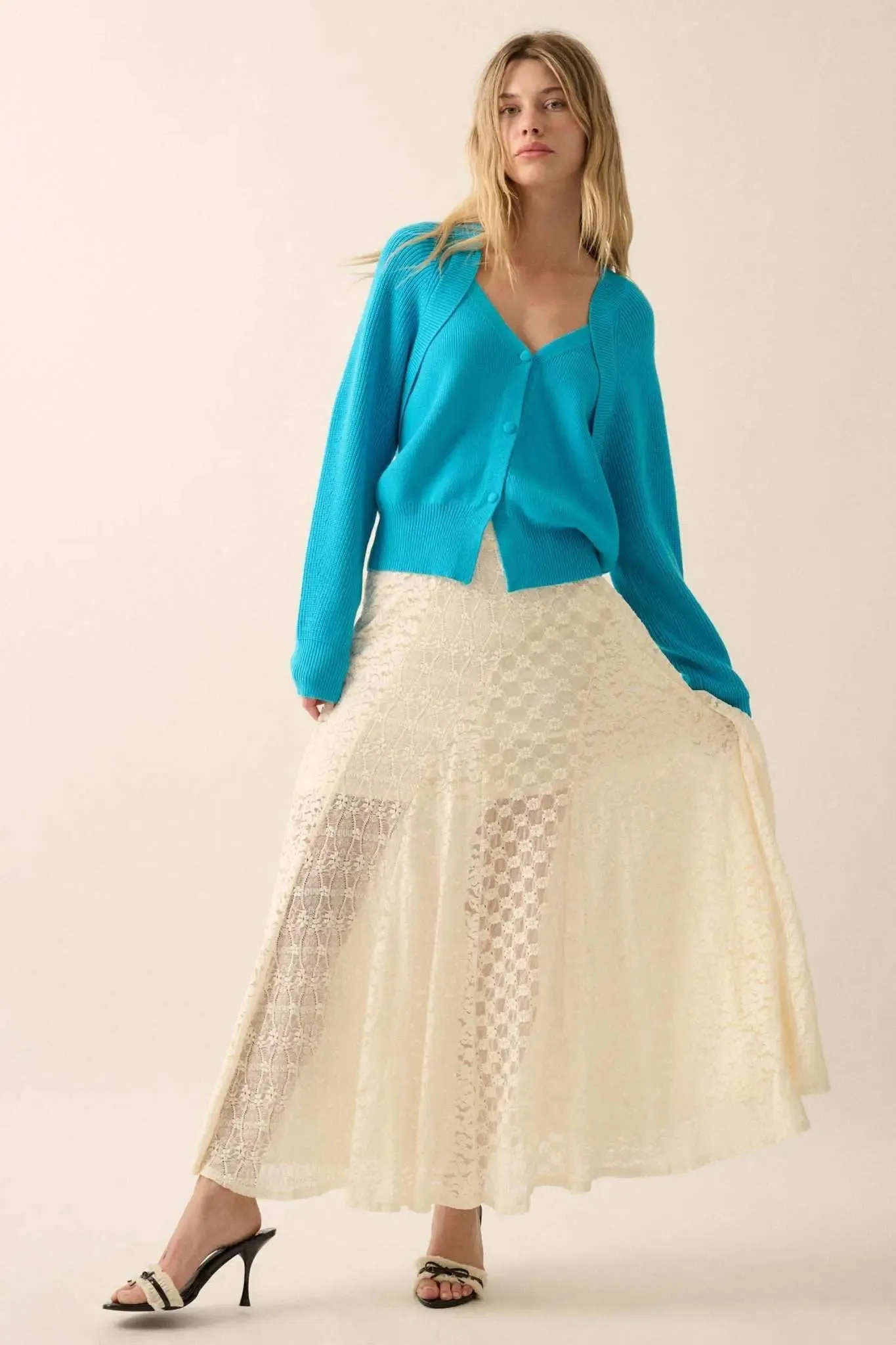 Shrug It Off Layered-Look Rib-Knit Cardigan Sweater sold by Promesa product image thumbnail 3