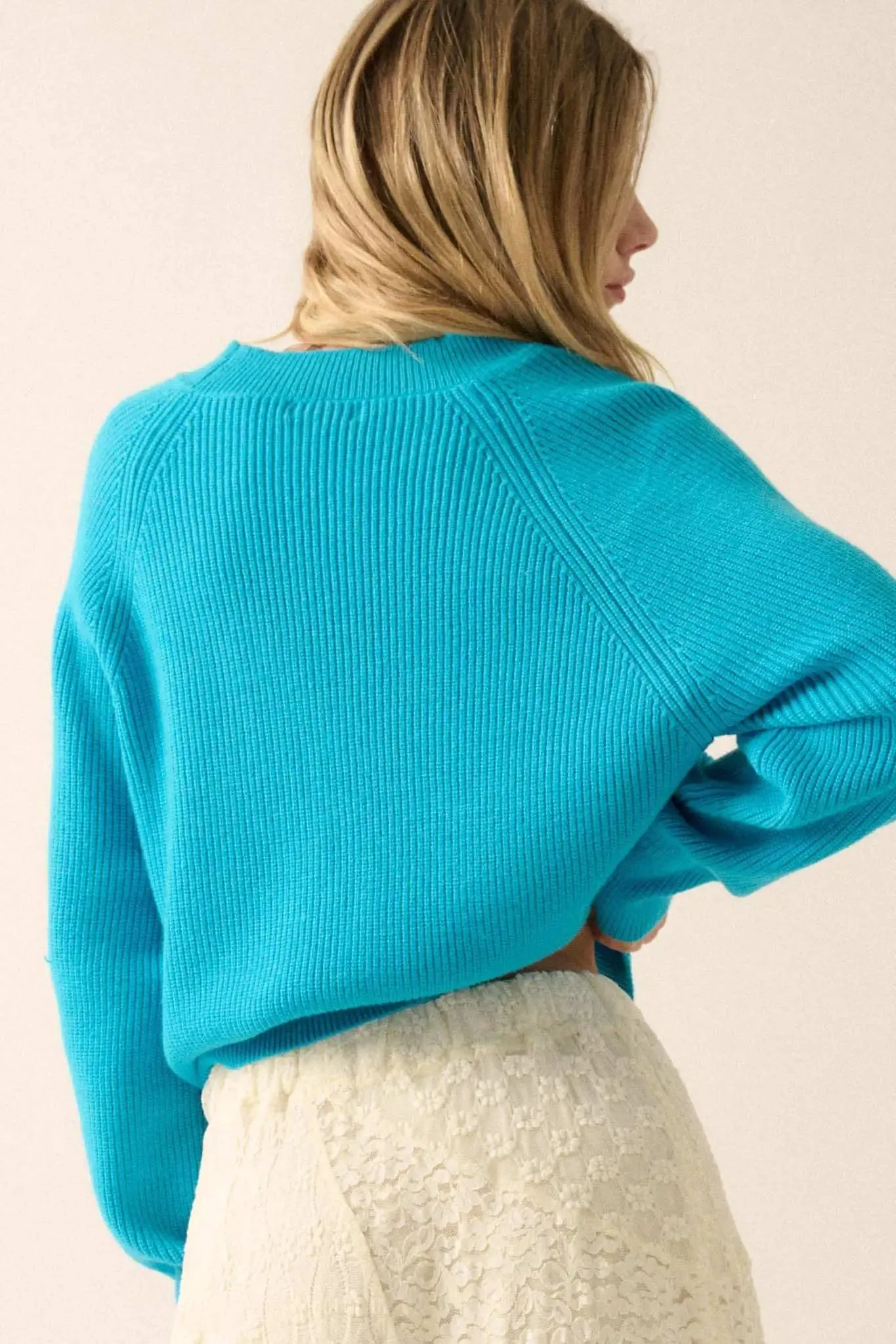 Shrug It Off Layered-Look Rib-Knit Cardigan Sweater sold by Promesa product image thumbnail 2