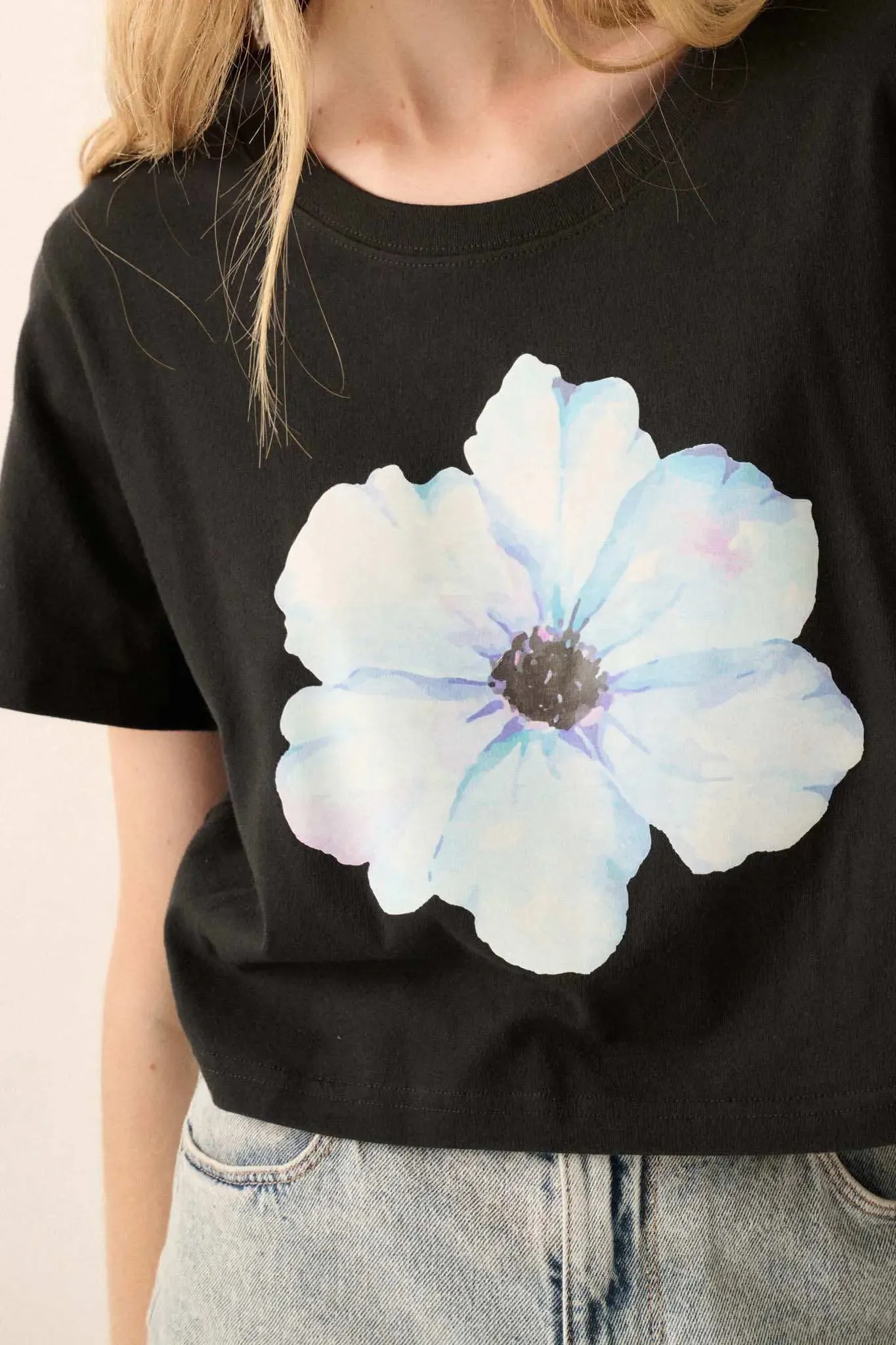 Watercolor Blossom Garment-Dyed Floral Graphic Tee sold by Promesa product image thumbnail 2