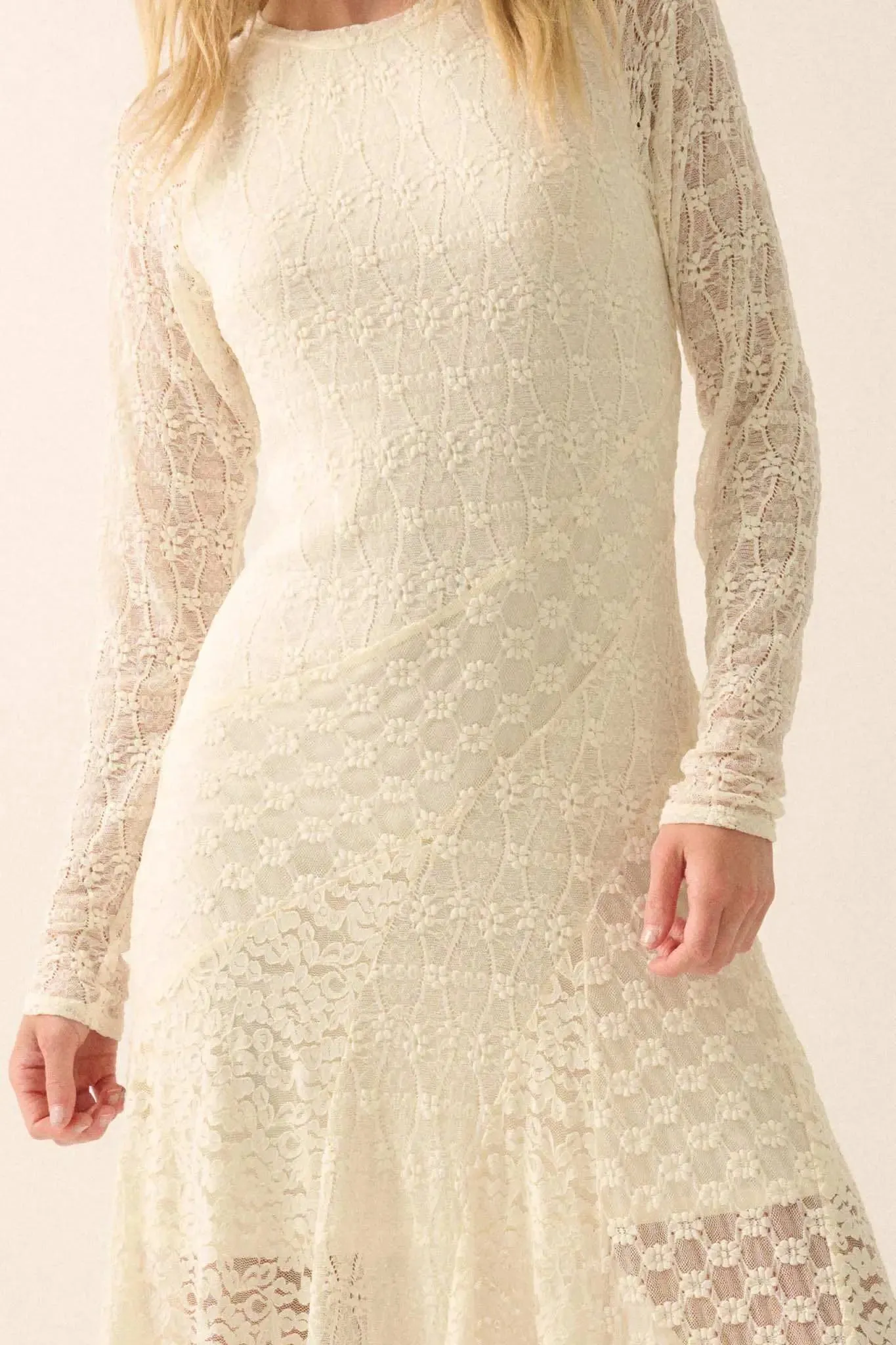 Pure Beauty Floral Lace Paneled Maxi Dress sold by Promesa product image thumbnail 5