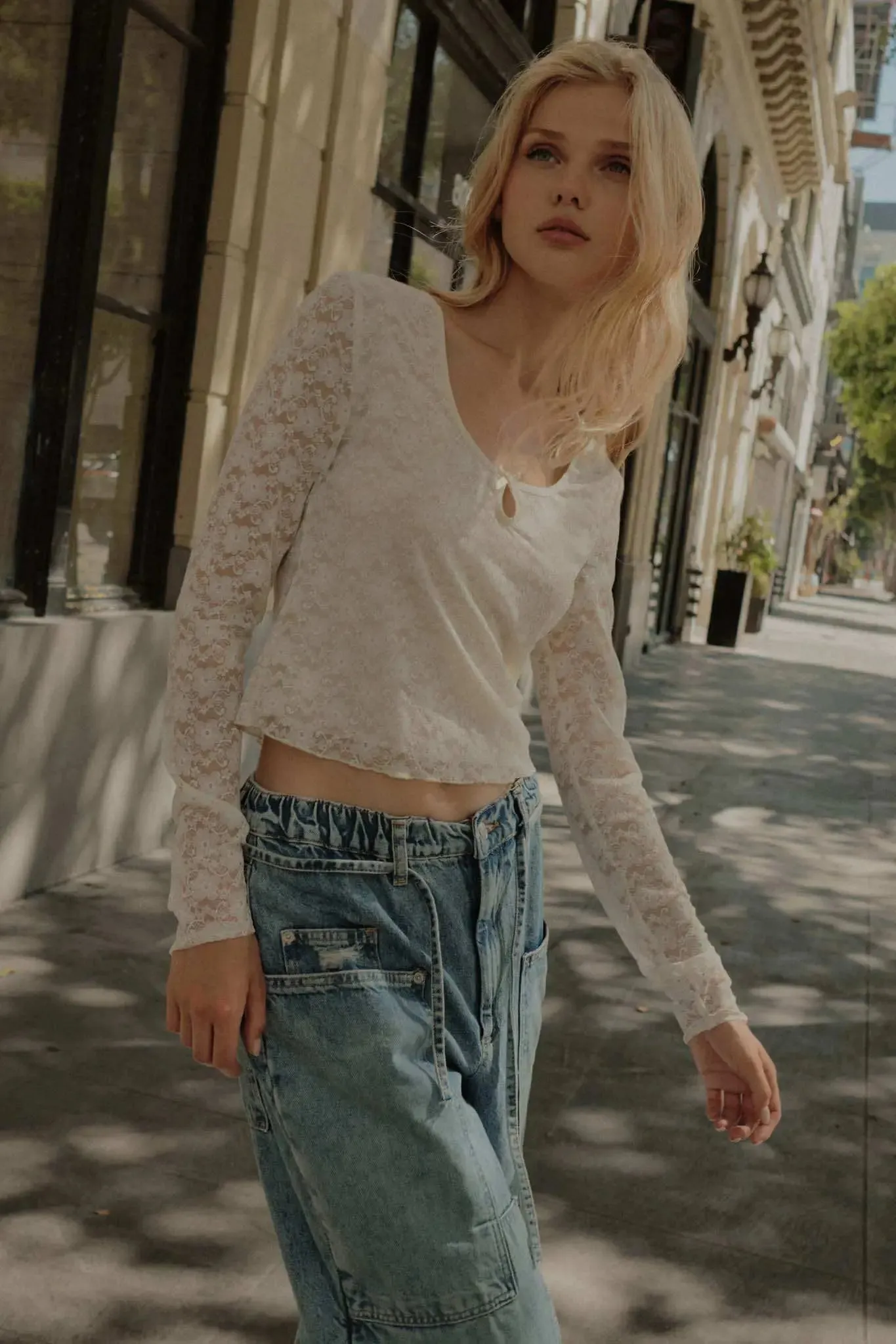 Something Sweet Floral Lace Keyhole Top sold by Promesa