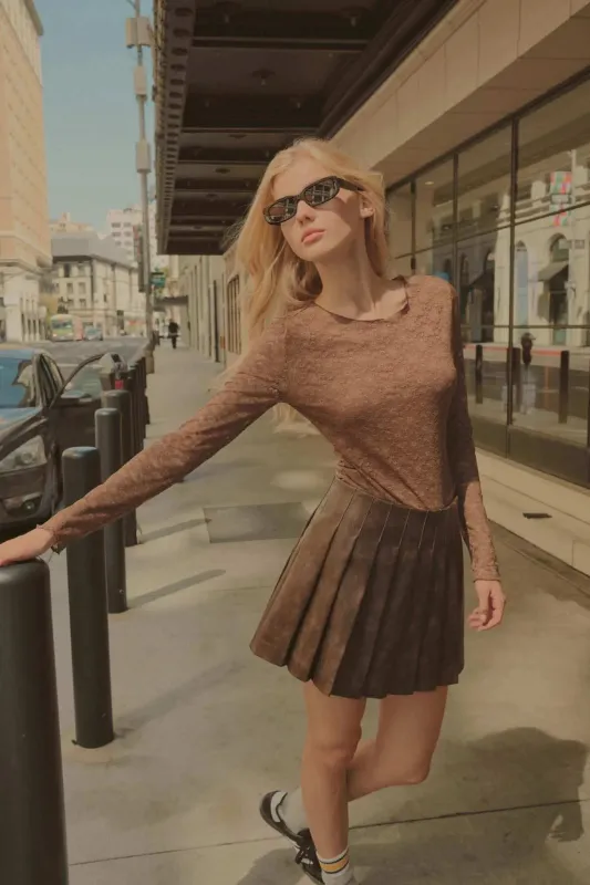 Sweet Flirtation Floral Lace Long-Sleeve Bodysuit sold by Promesa