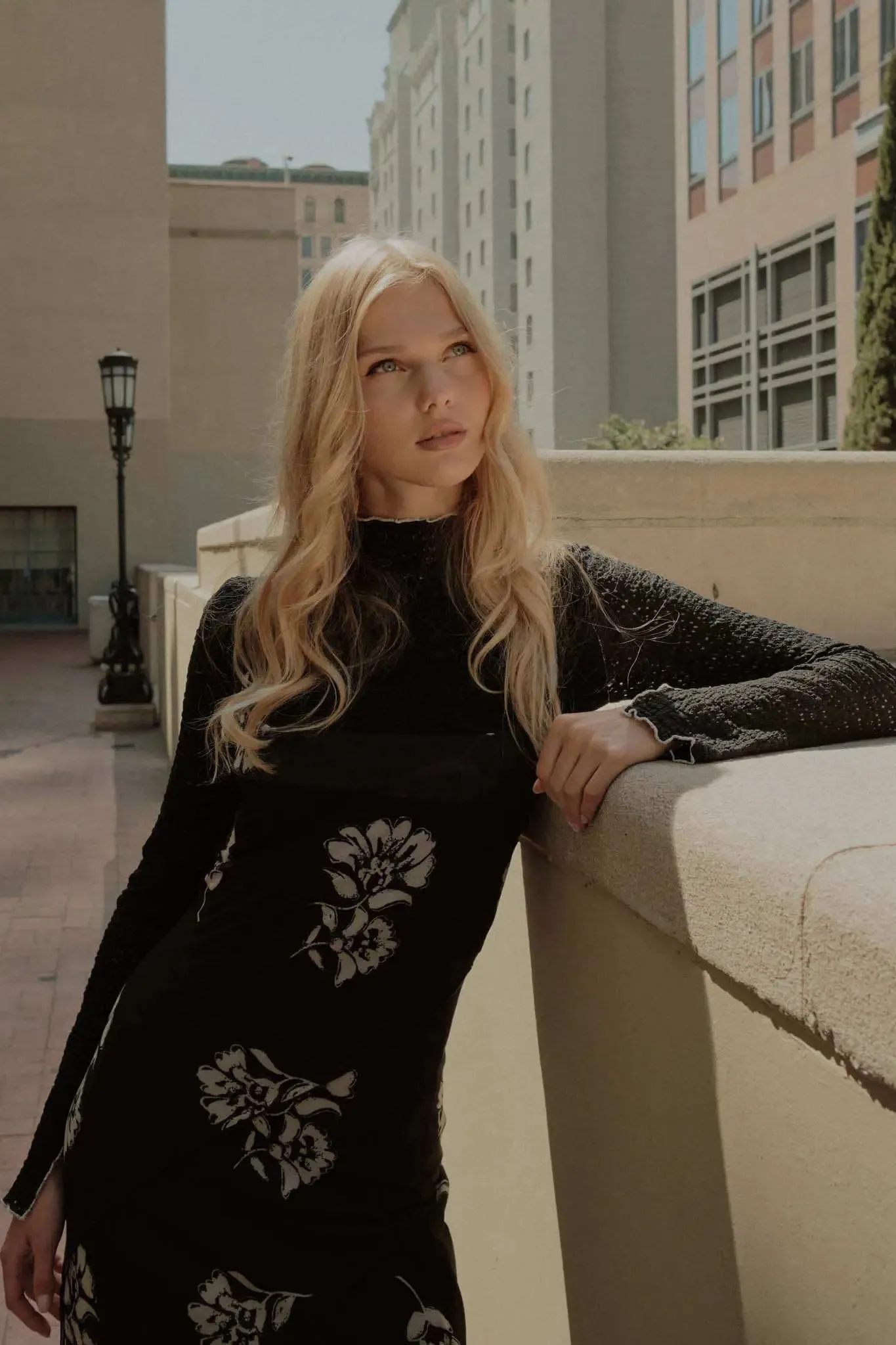 Deco Diva Floral Mesh Asymmetrical Mini Dress sold by Promesa product image thumbnail 2