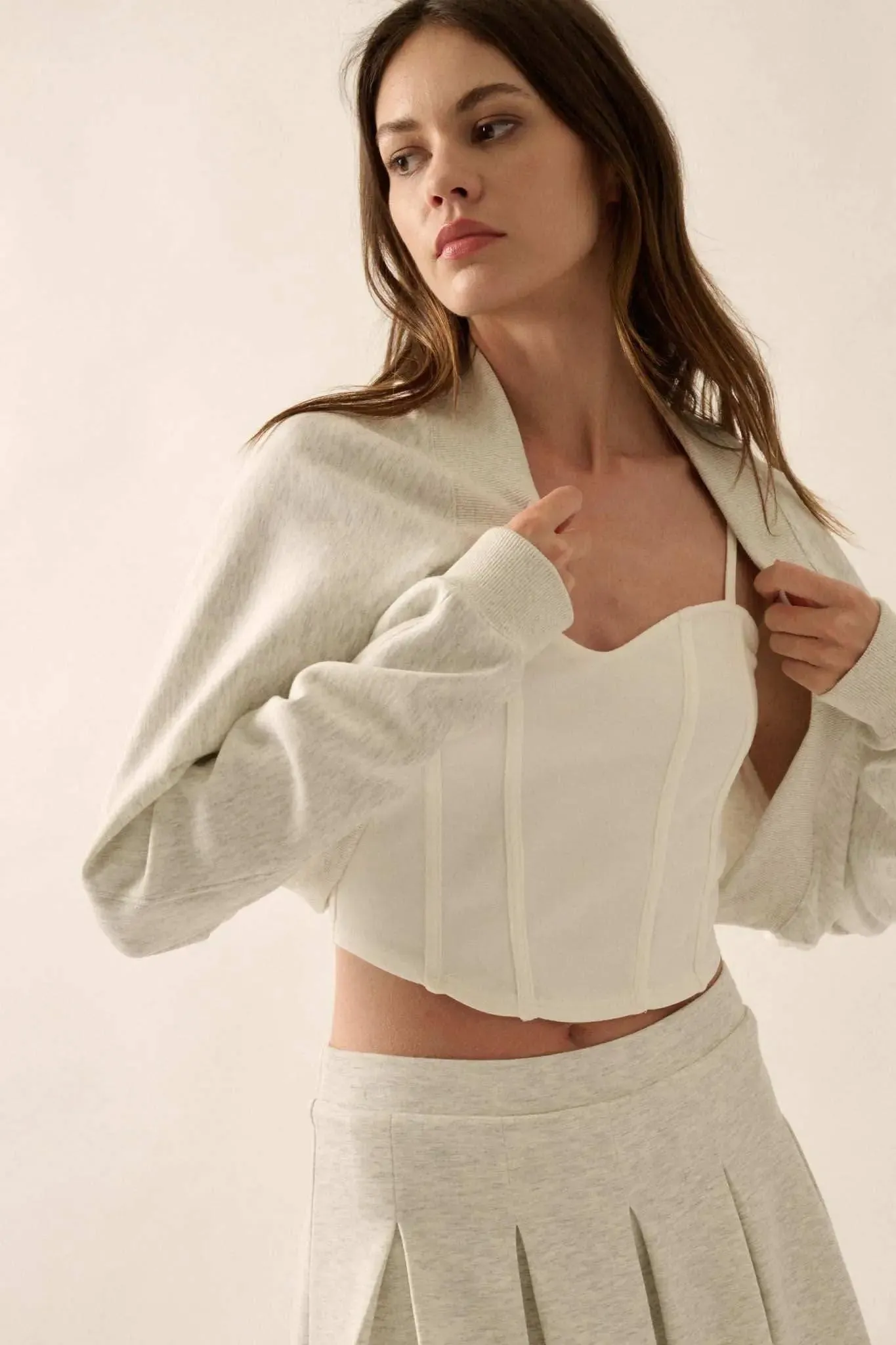 Premium Scuba Open-Front Shrug Cardigan sold by Promesa