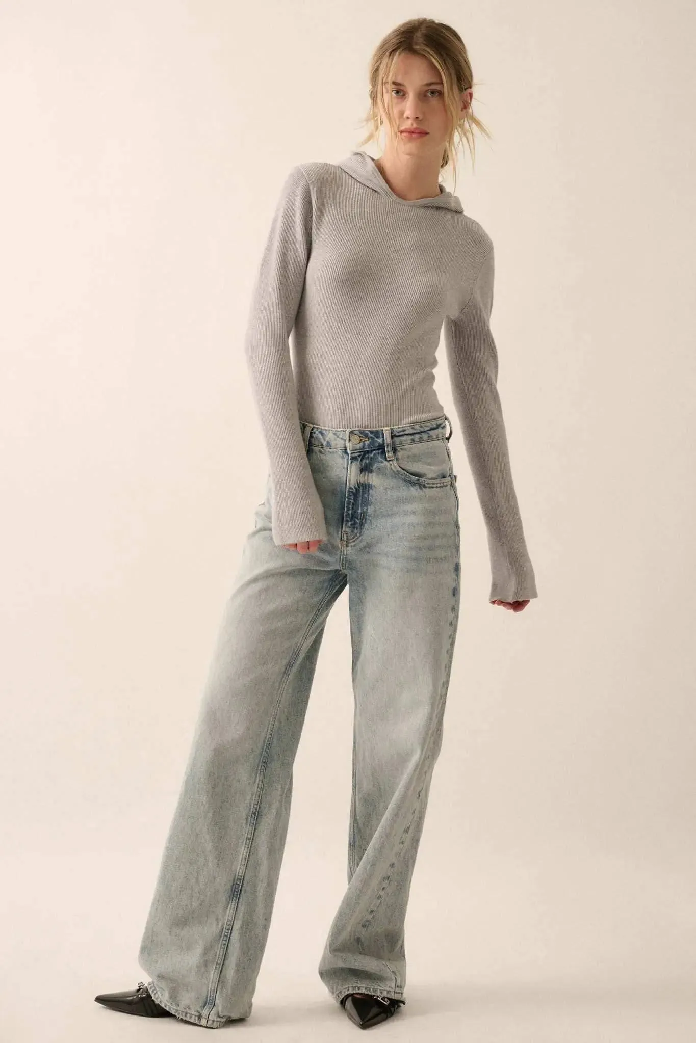 Time Will Tell Ribbed Knit Hoodie Bodysuit sold by Promesa product image thumbnail 4