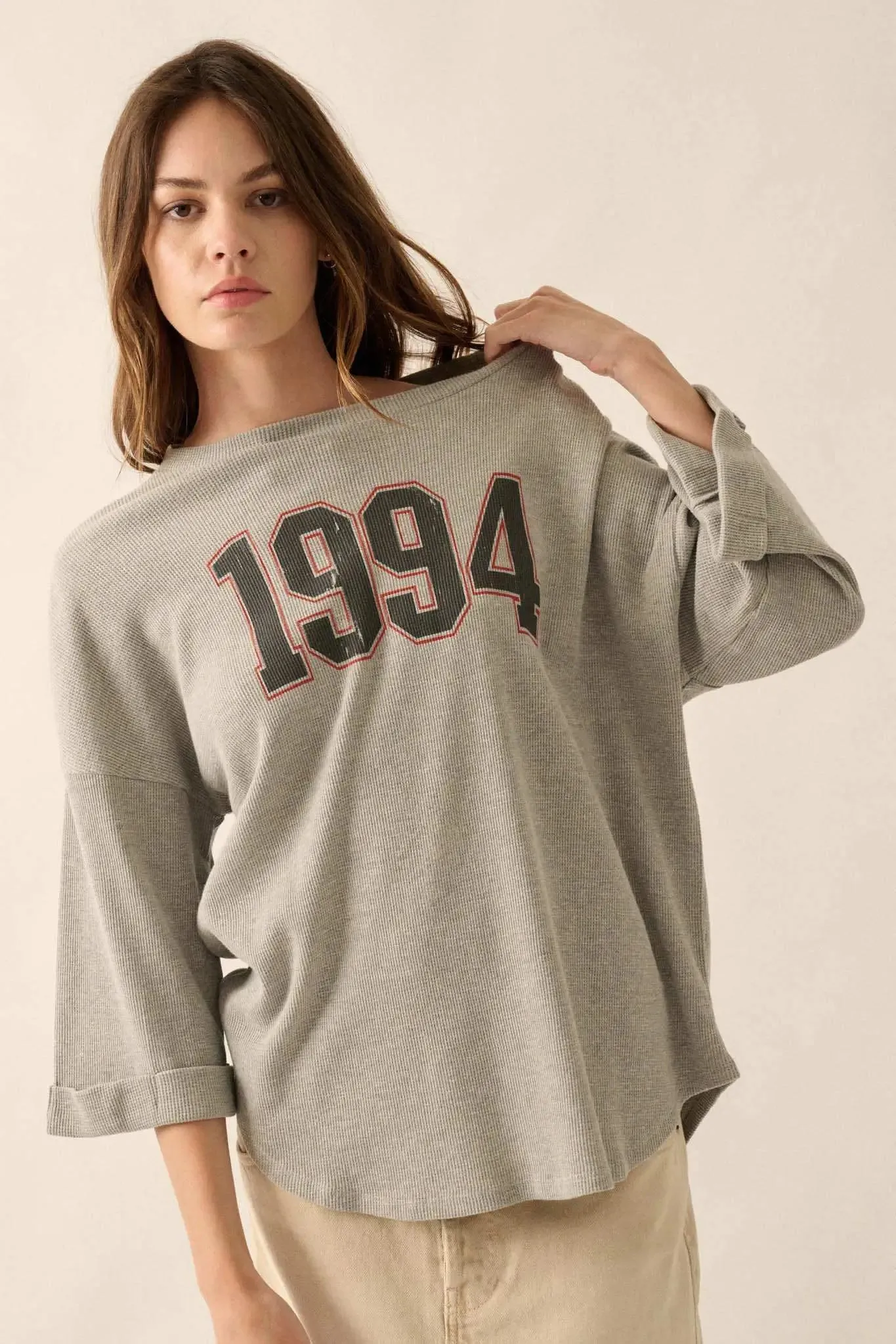 1994 Three-Quarter Sleeve Thermal Graphic Tee sold by Promesa product image thumbnail 3