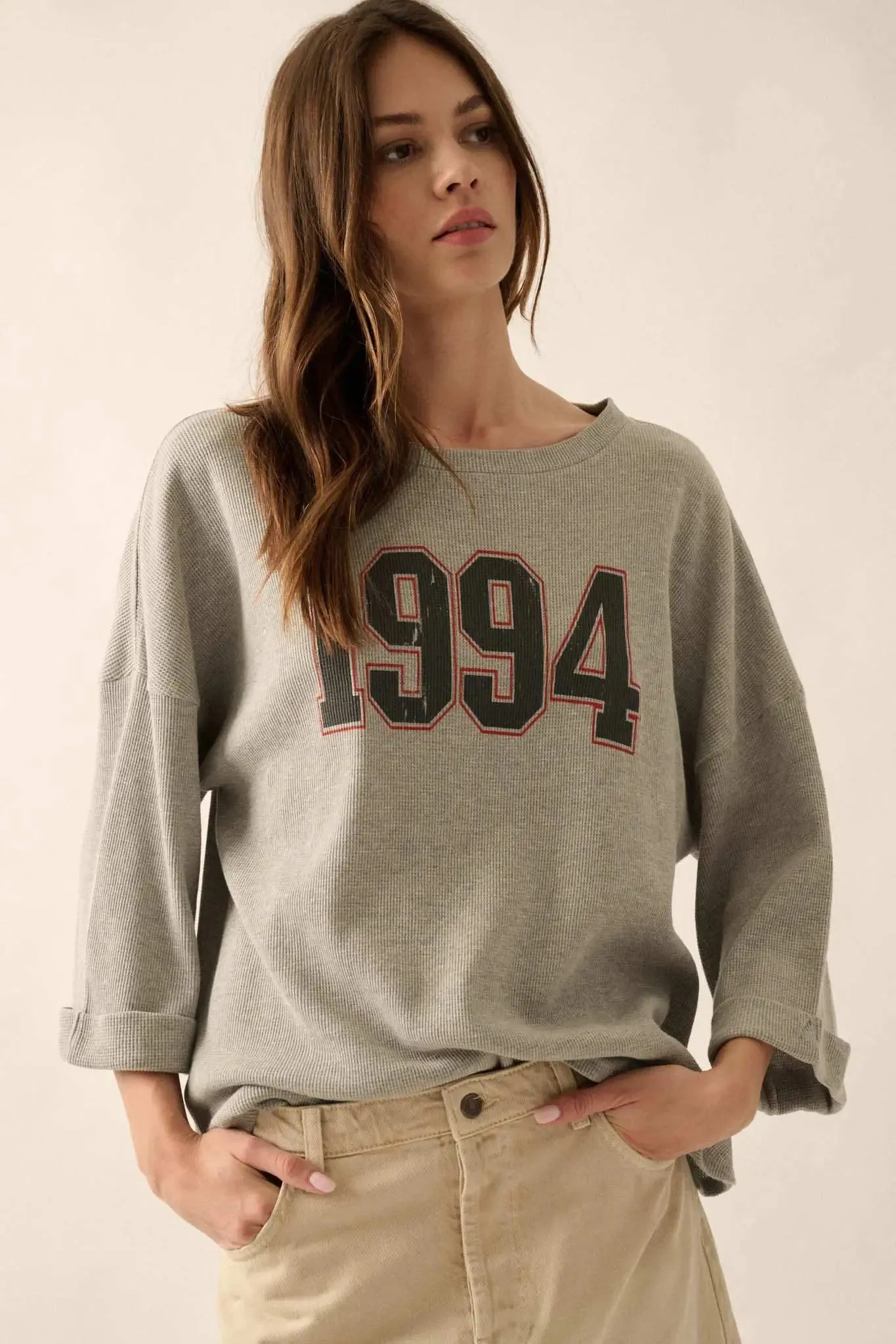 1994 Three-Quarter Sleeve Thermal Graphic Tee sold by Promesa product image thumbnail 4