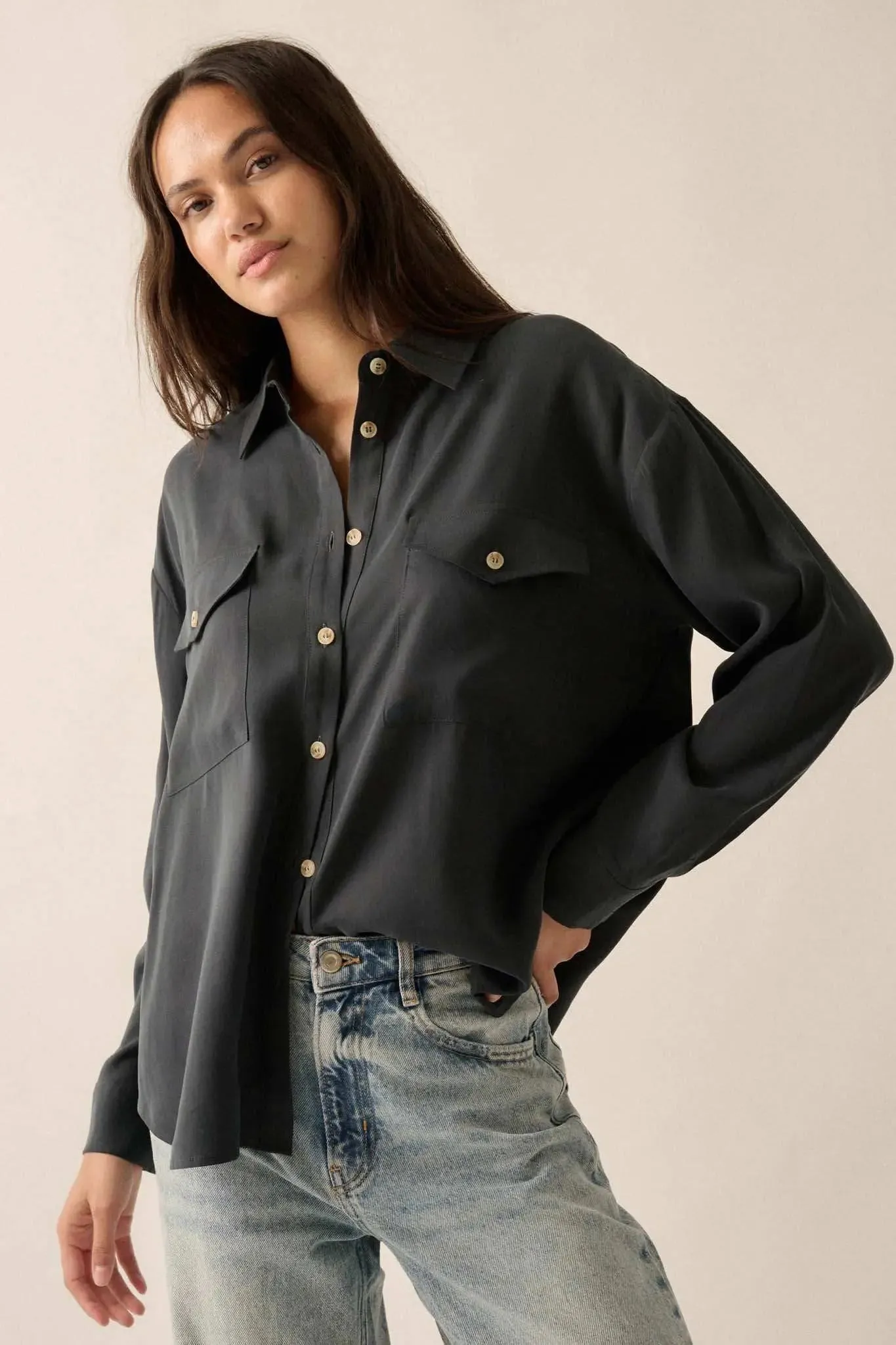 Work Ethic Solid Button-Up Pocket Shirt sold by Promesa product image thumbnail 3