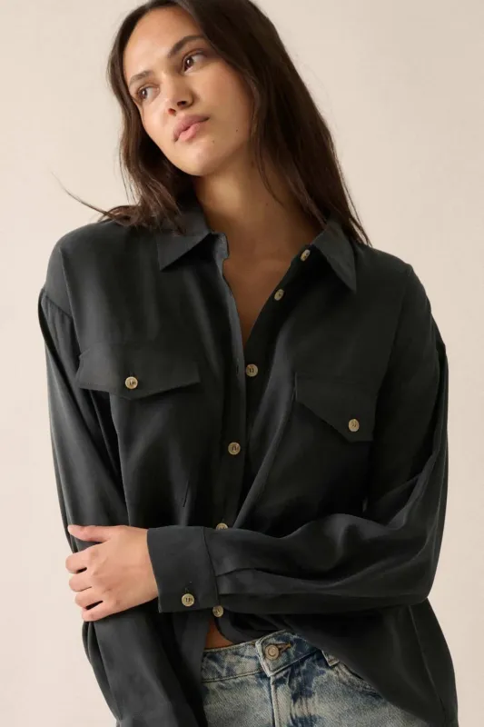 Work Ethic Solid Button-Up Pocket Shirt sold by Promesa