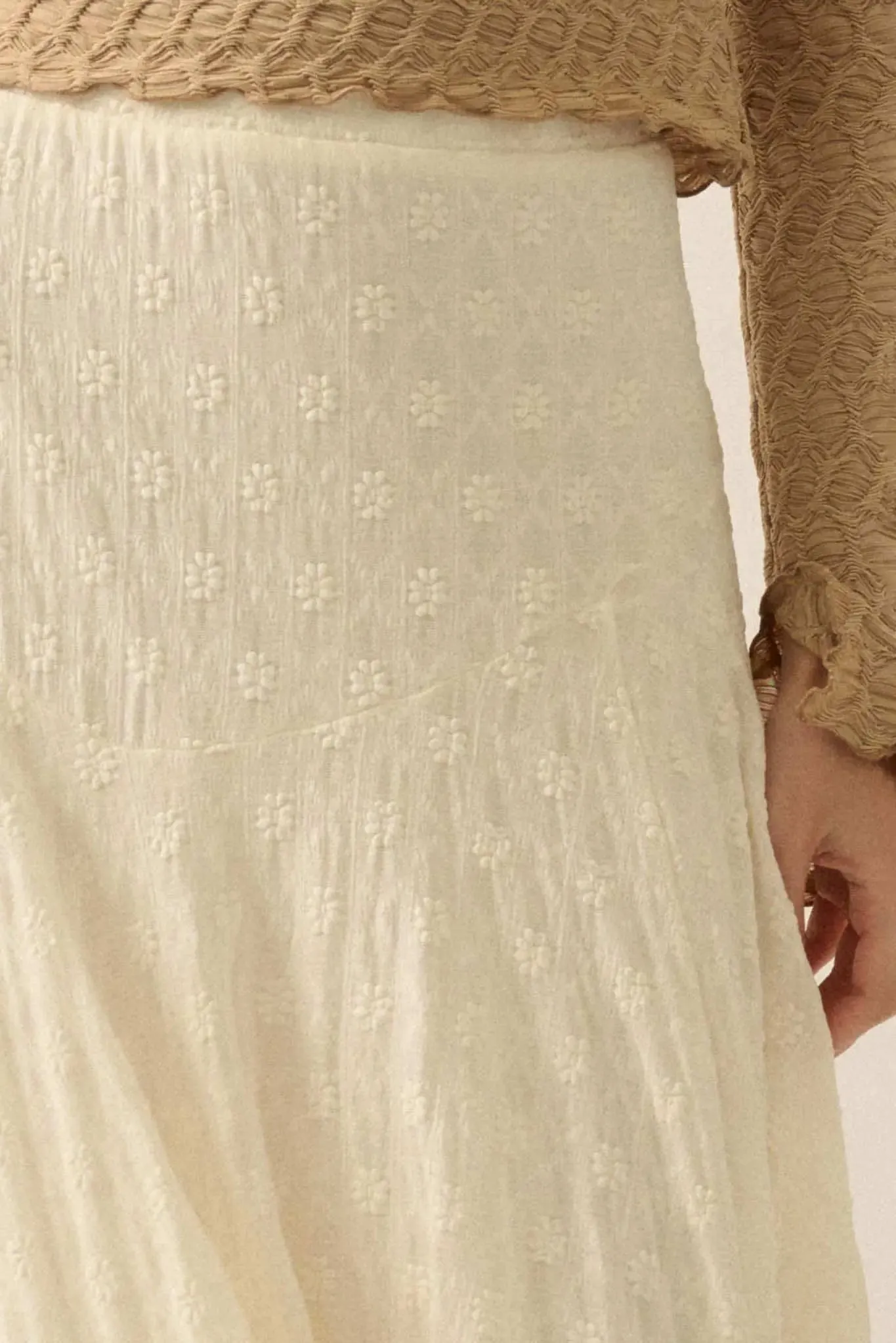 Dainty Days Floral Lace Asymmetrical Midi Skirt sold by Promesa product image thumbnail 3