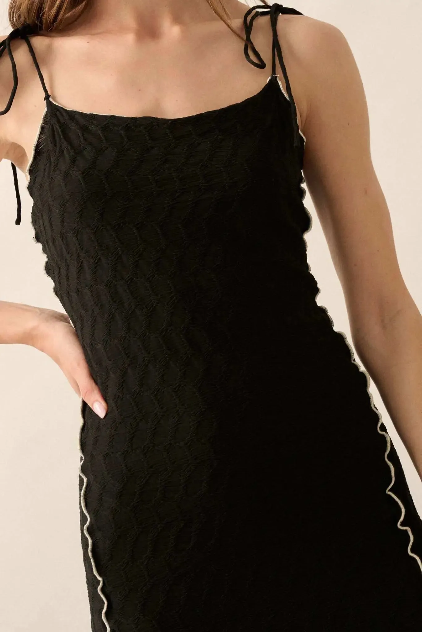 Beautiful Feeling Textured Knit Cami Maxi Dress sold by Promesa product image thumbnail 2