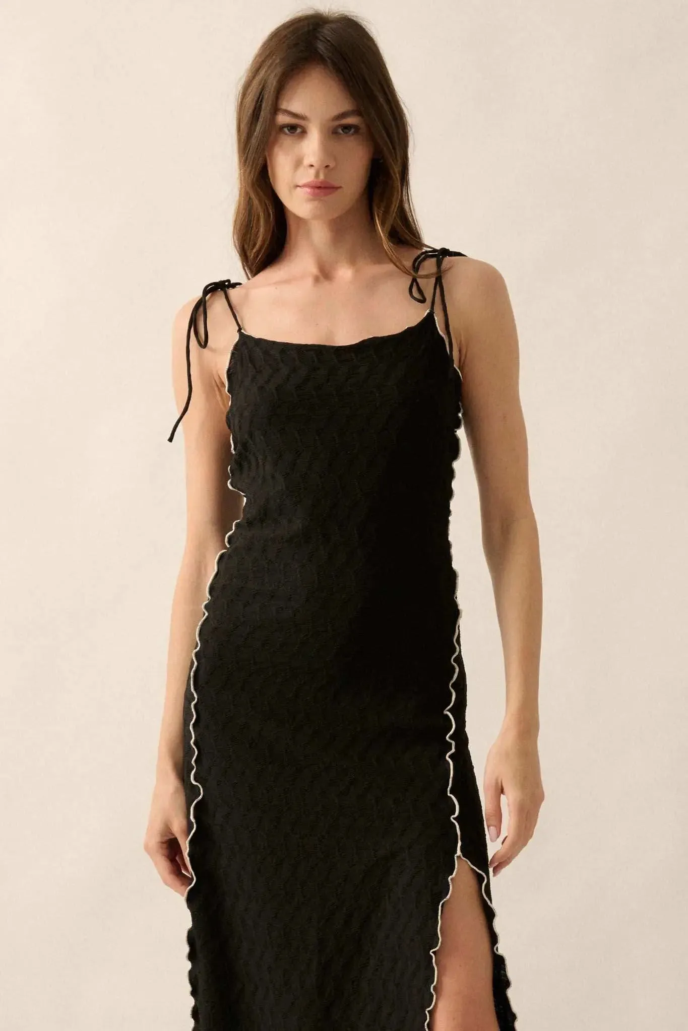 Beautiful Feeling Textured Knit Cami Maxi Dress sold by Promesa product image thumbnail 4