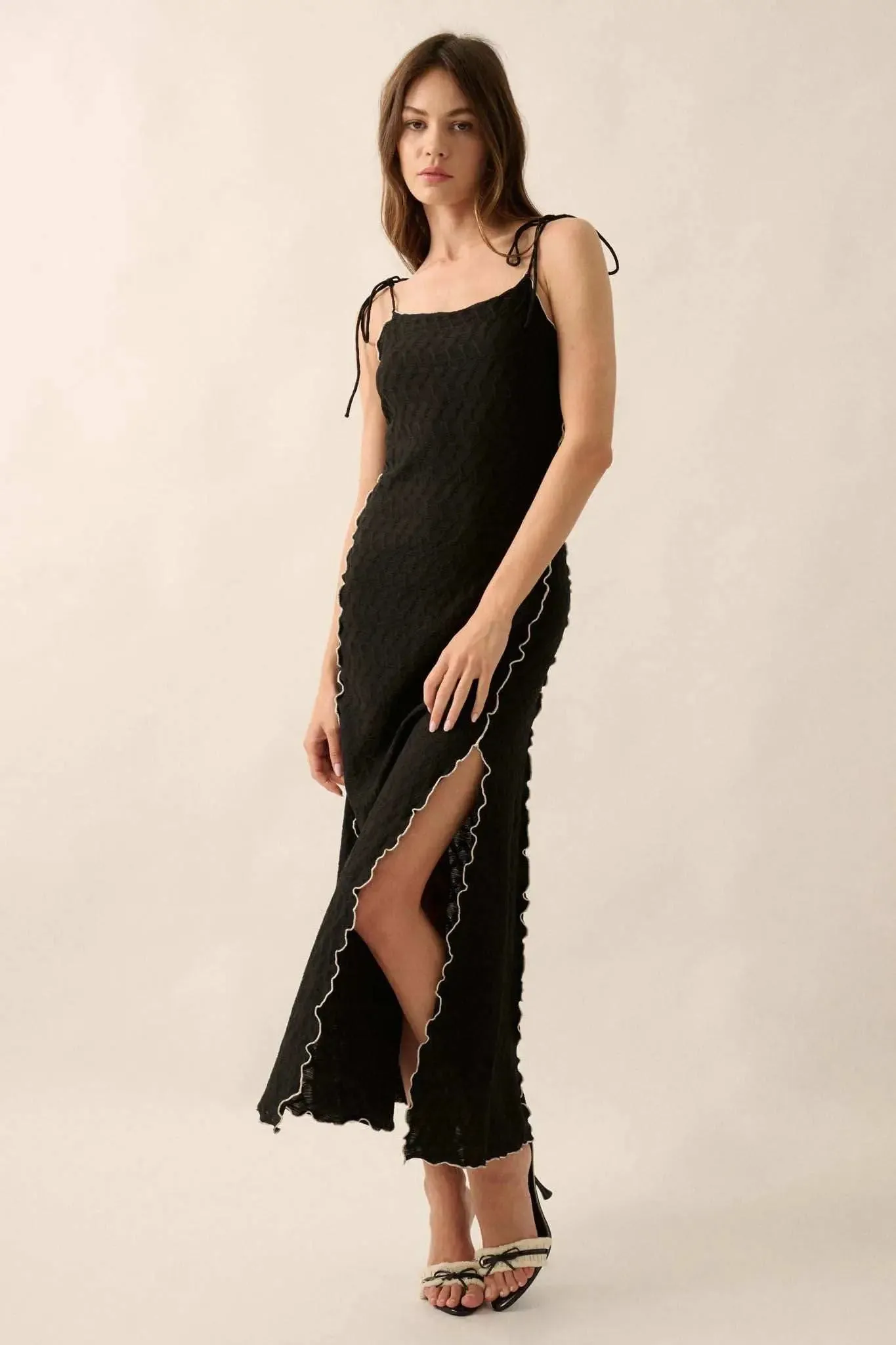 Beautiful Feeling Textured Knit Cami Maxi Dress sold by Promesa product image thumbnail 3