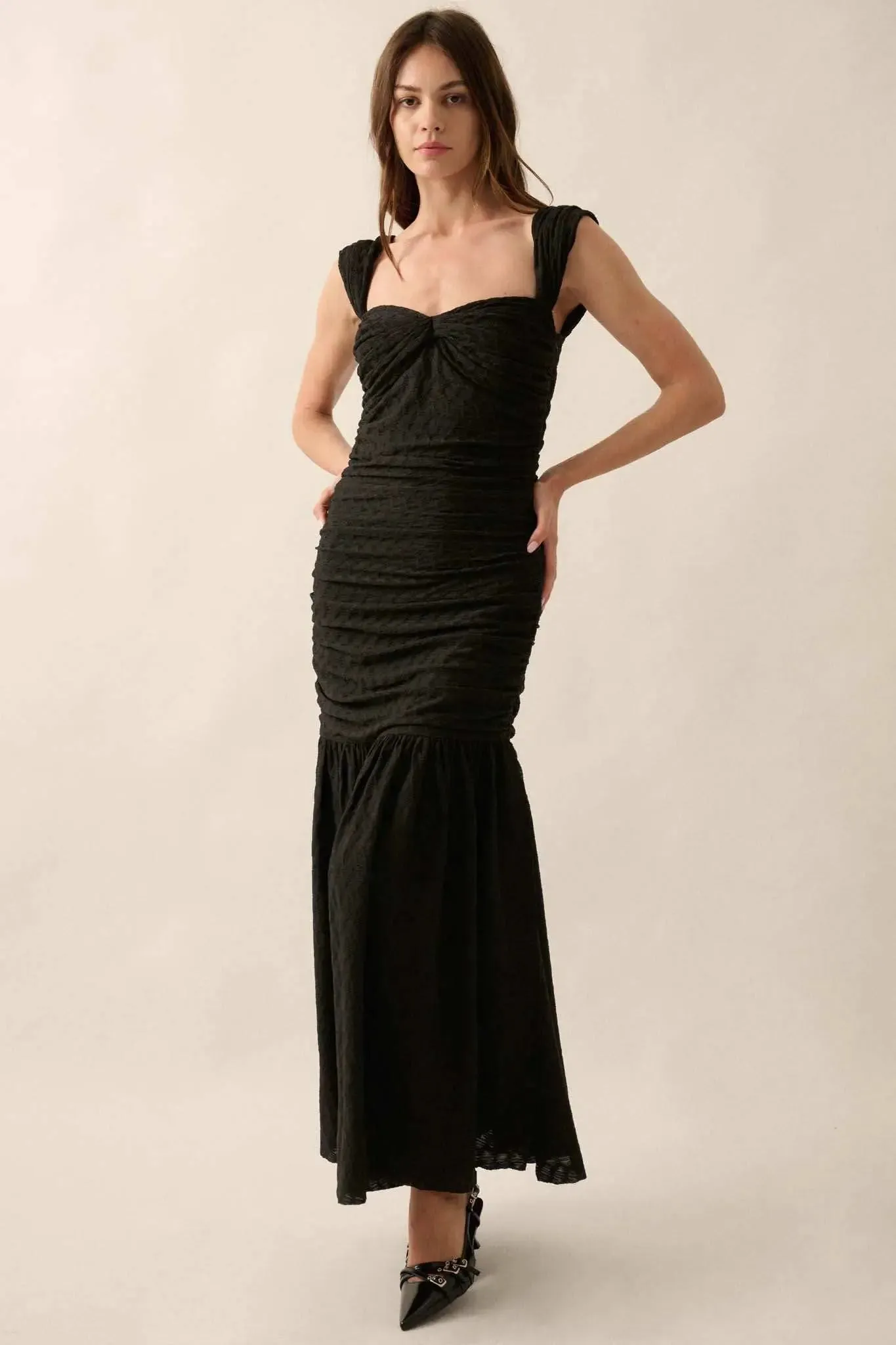 Beautiful Dreamer Textured Knit Drop-Waist Gown sold by Promesa product image thumbnail 3