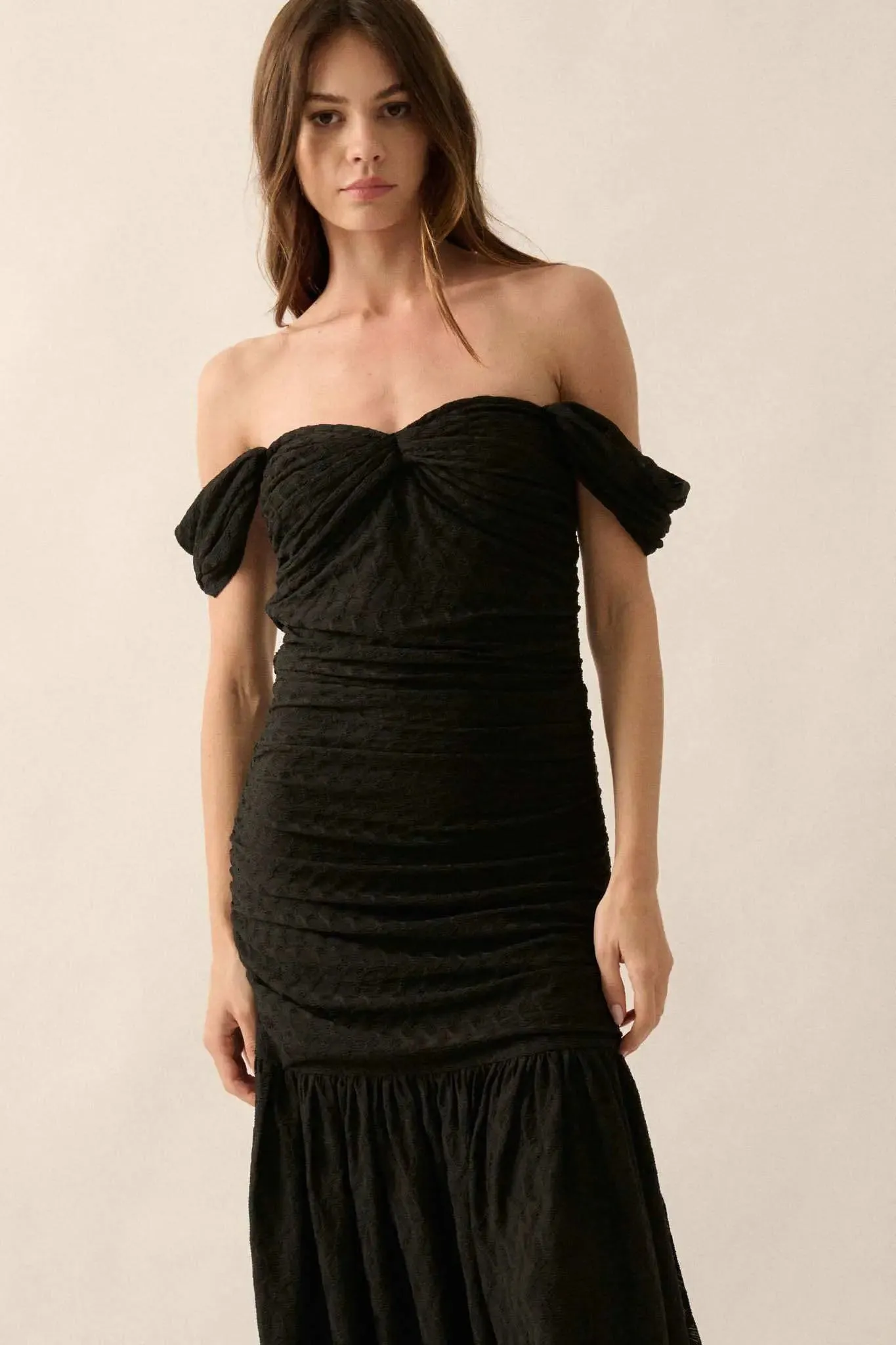 Beautiful Dreamer Textured Knit Drop-Waist Gown sold by Promesa product image thumbnail 2