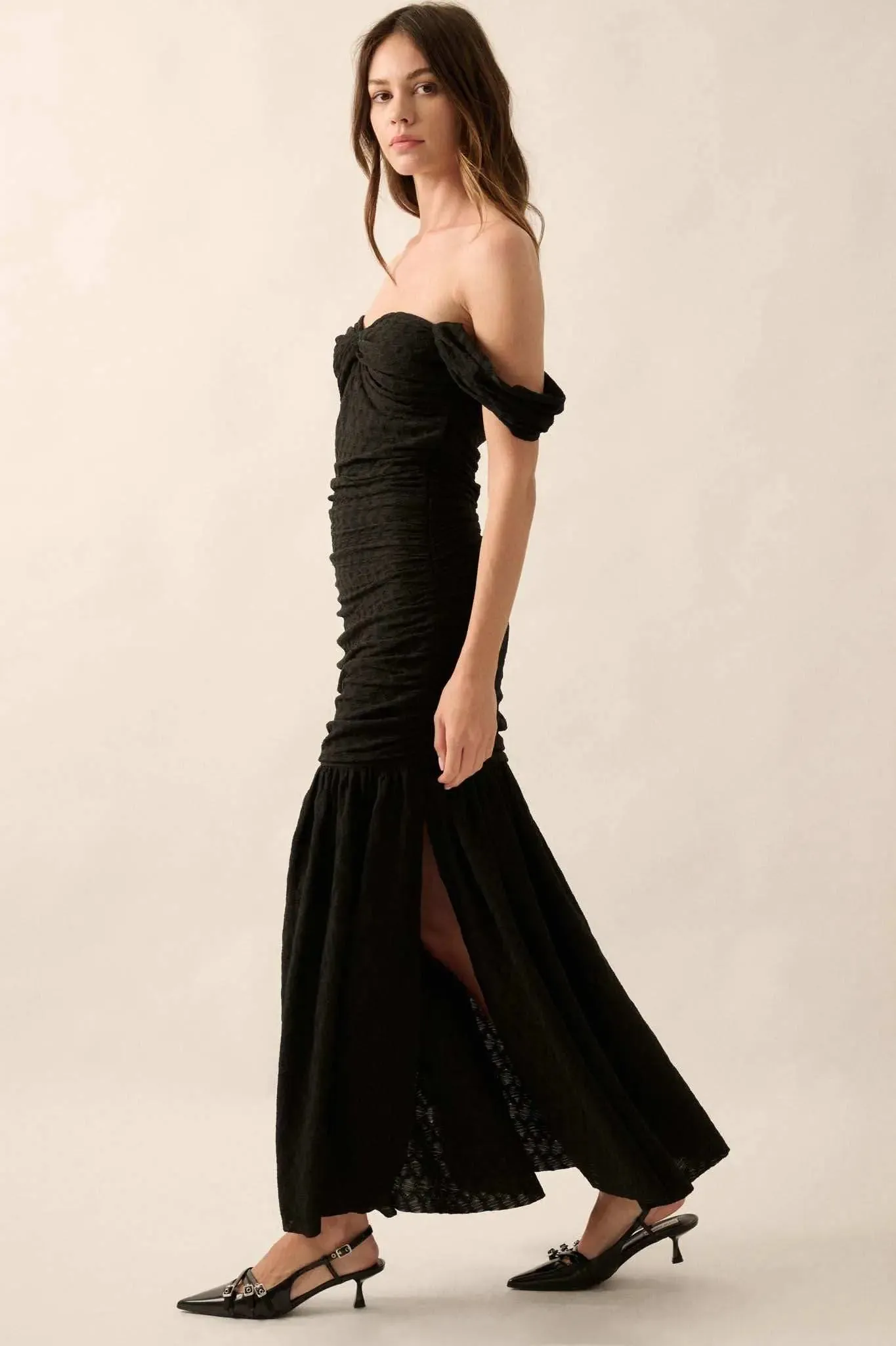 Beautiful Dreamer Textured Knit Drop-Waist Gown sold by Promesa product image thumbnail 5