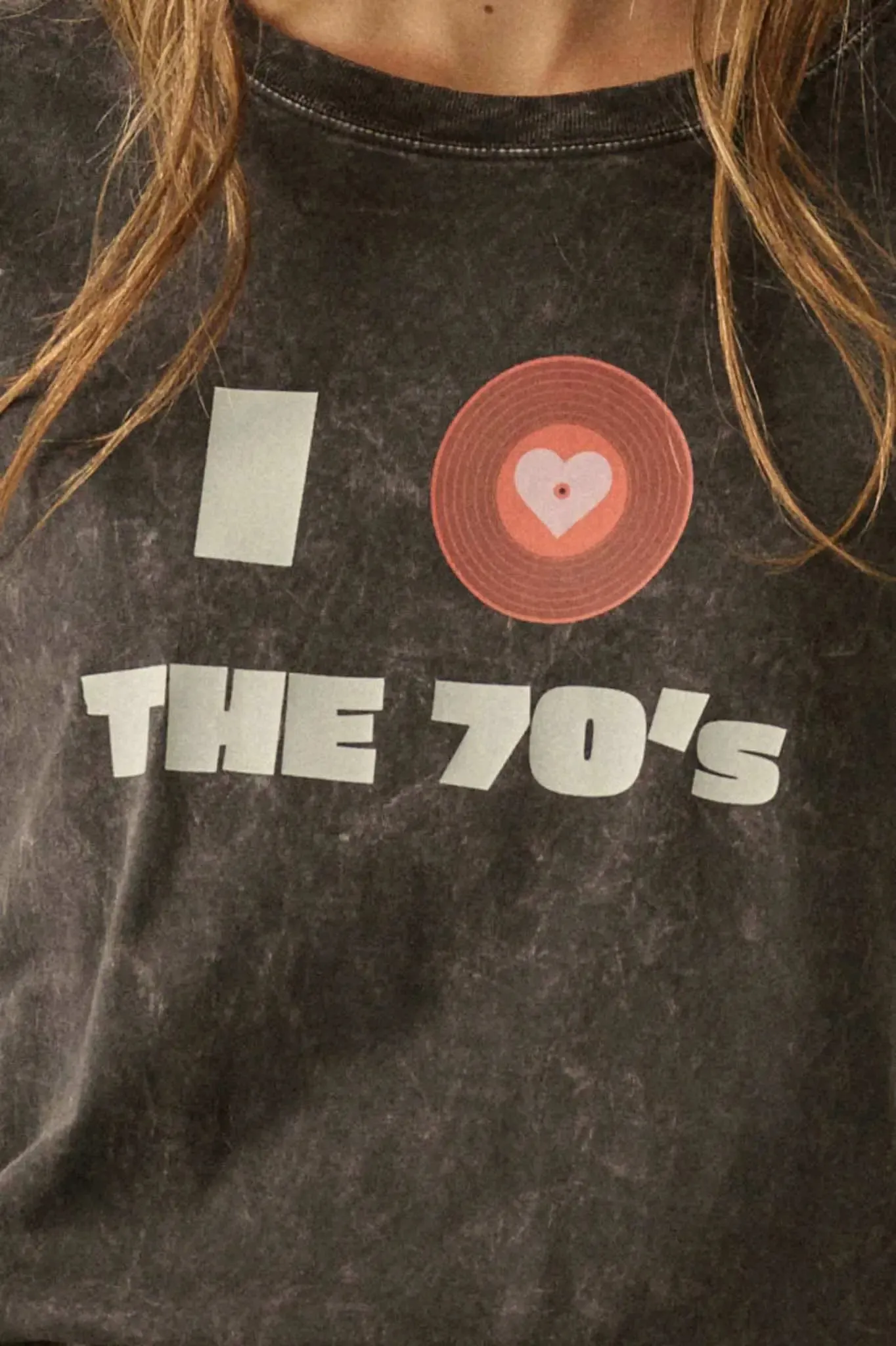 I Love the 70s Vintage-Wash Music Graphic Tee sold by Promesa product image thumbnail 2