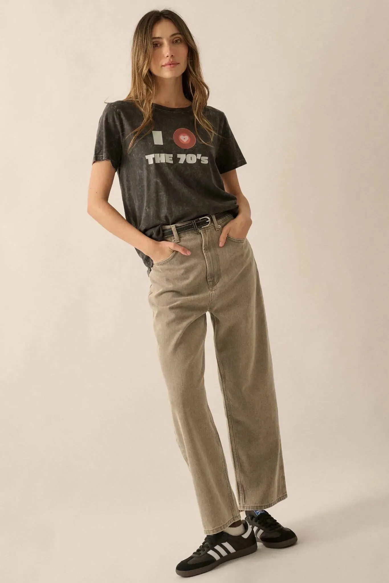 I Love the 70s Vintage-Wash Music Graphic Tee sold by Promesa product image thumbnail 3