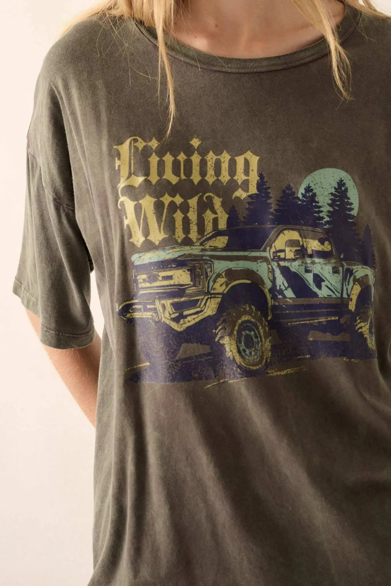 Living Wild Vintage-Wash Pickup Truck Graphic Tee sold by Promesa product image thumbnail 2