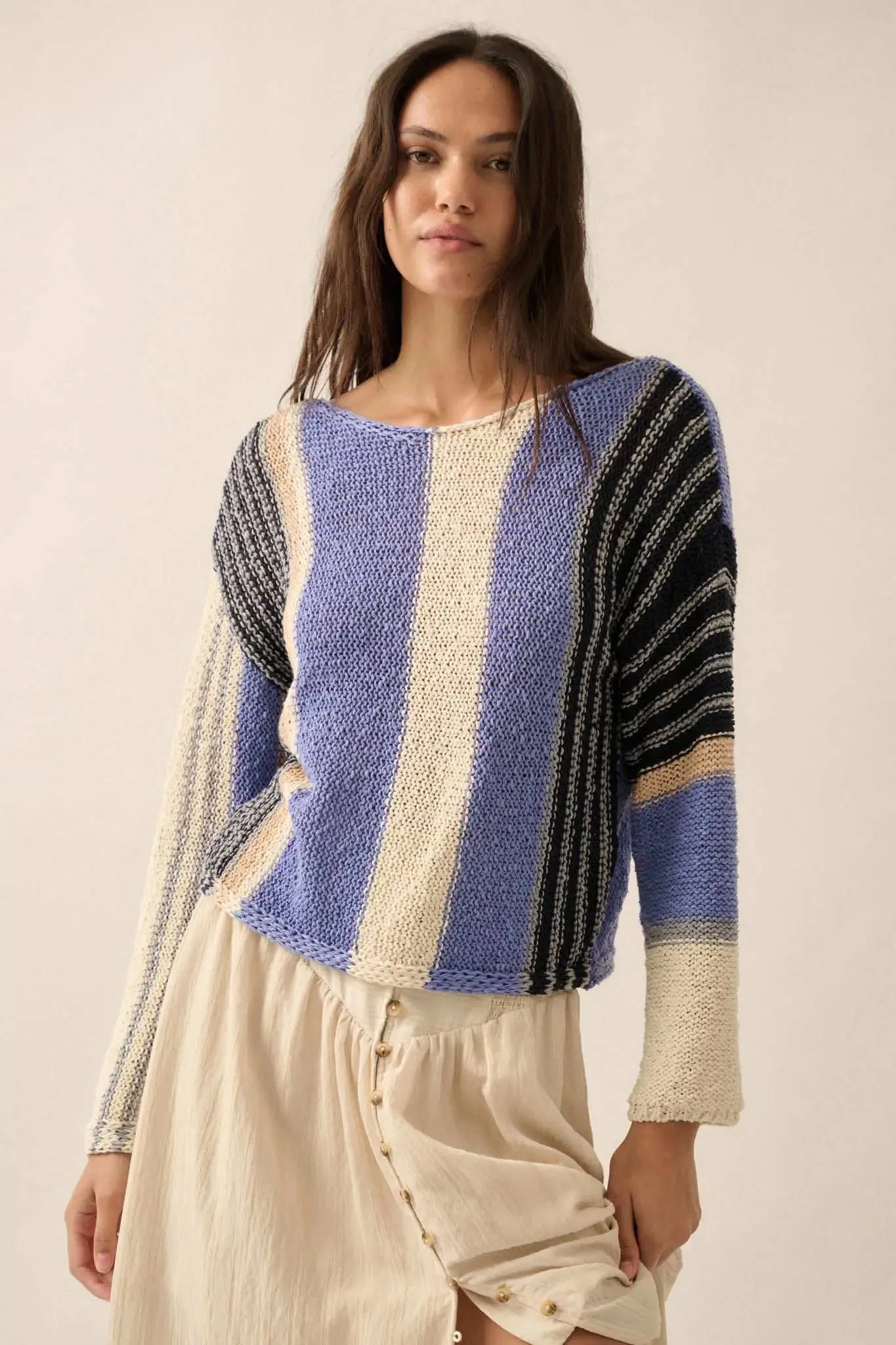 No Rules Colorblock Striped Knit Sweater sold by Promesa product image thumbnail 3