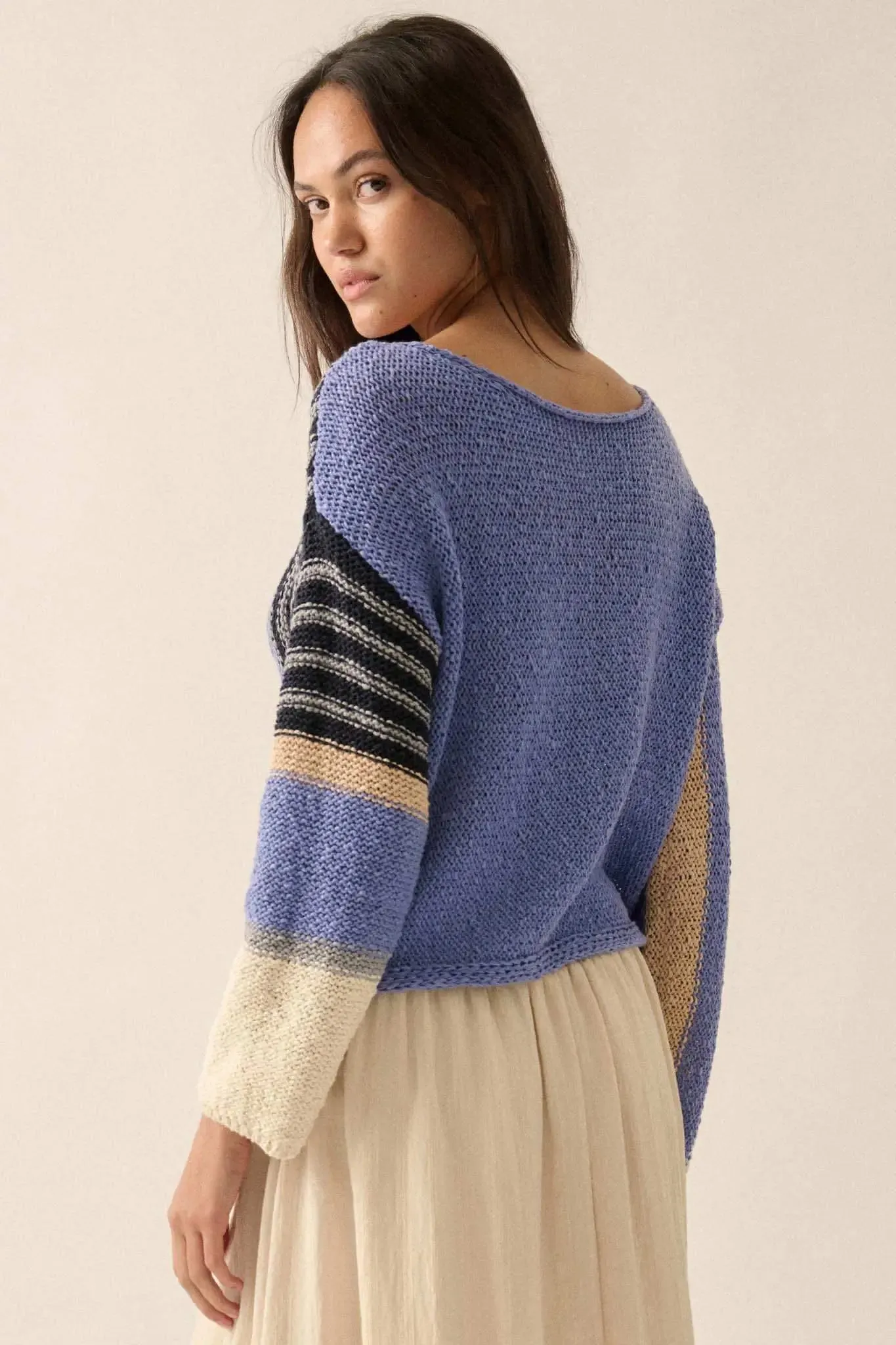 No Rules Colorblock Striped Knit Sweater sold by Promesa product image thumbnail 2