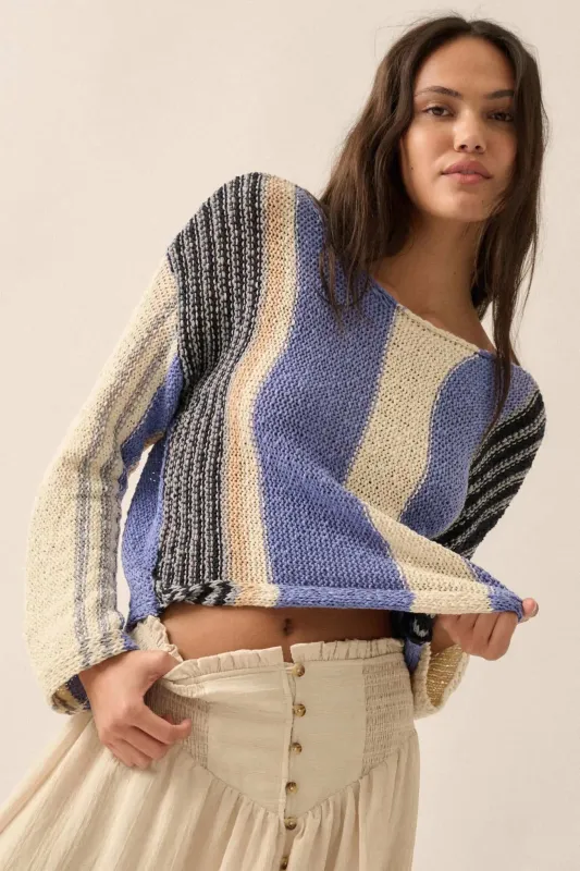 No Rules Colorblock Striped Knit Sweater sold by Promesa
