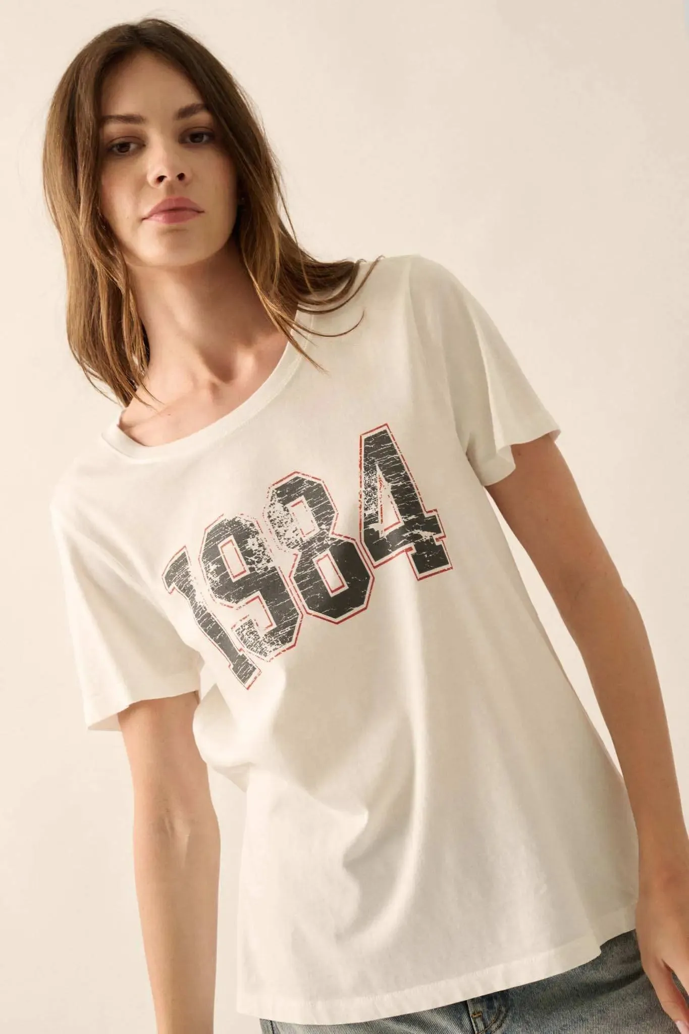 1984 Vintage-Print Varsity Graphic Tee sold by Promesa product image thumbnail 3