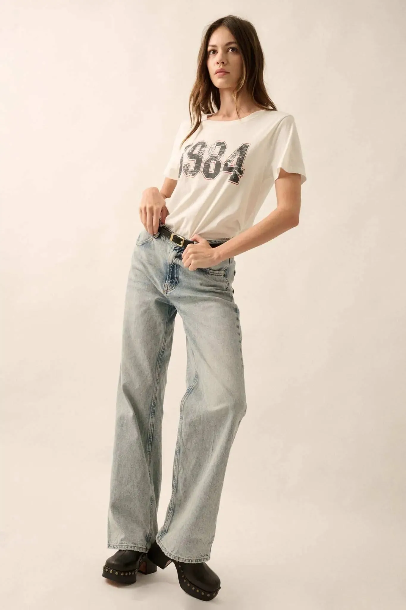 1984 Vintage-Print Varsity Graphic Tee sold by Promesa product image thumbnail 4