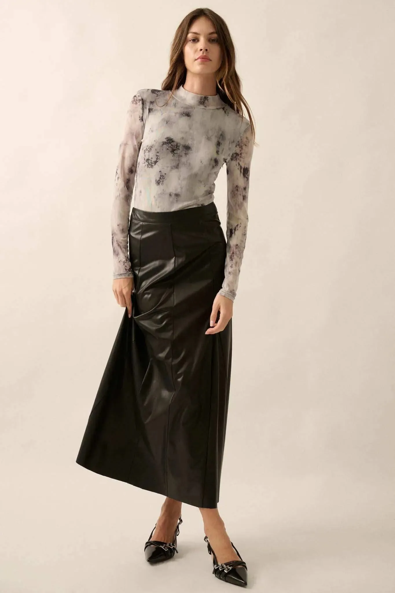 Smokeshow Tie-Dye Mesh Mock Neck Bodysuit sold by Promesa product image thumbnail 4