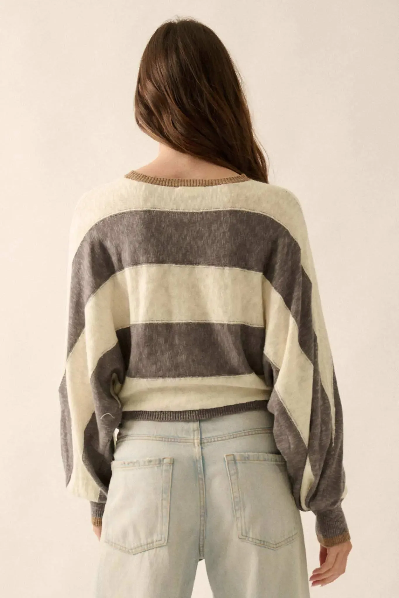 Get It Straight Colorblock Striped Slub-Knit Sweater sold by Promesa product image thumbnail 2