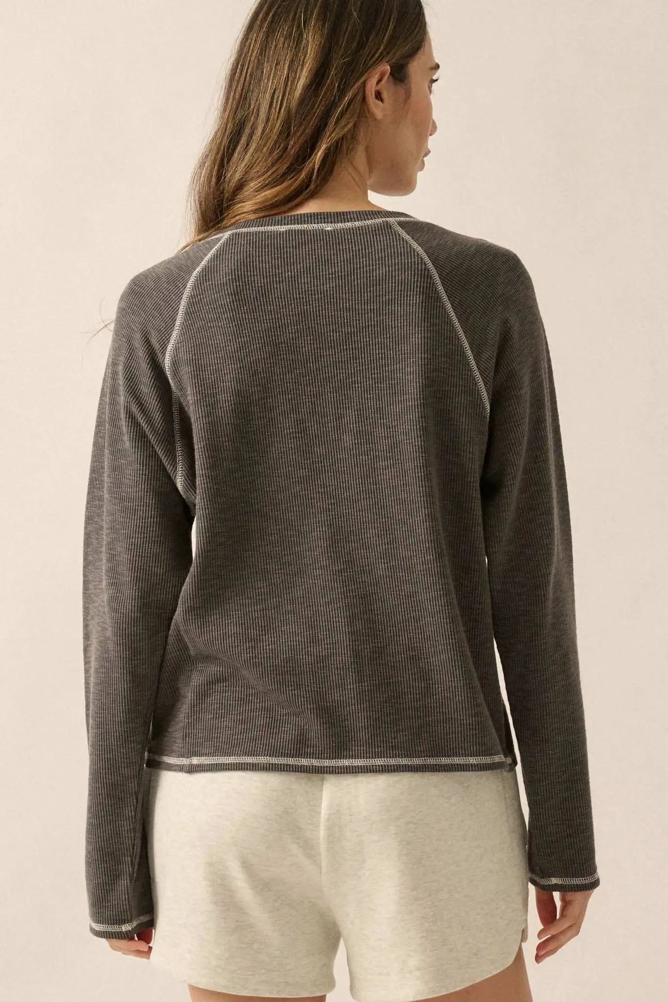 Easy Does It Raglan-Sleeve Rib-Knit Top sold by Promesa product image thumbnail 2
