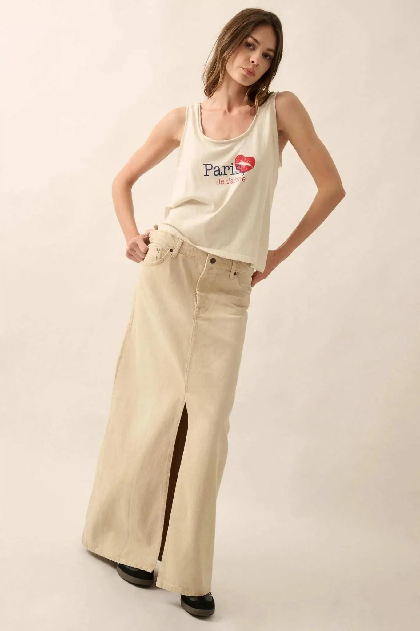 Paris Je T'aime Raw-Edge Graphic Tank top sold by Promesa product image thumbnail 3