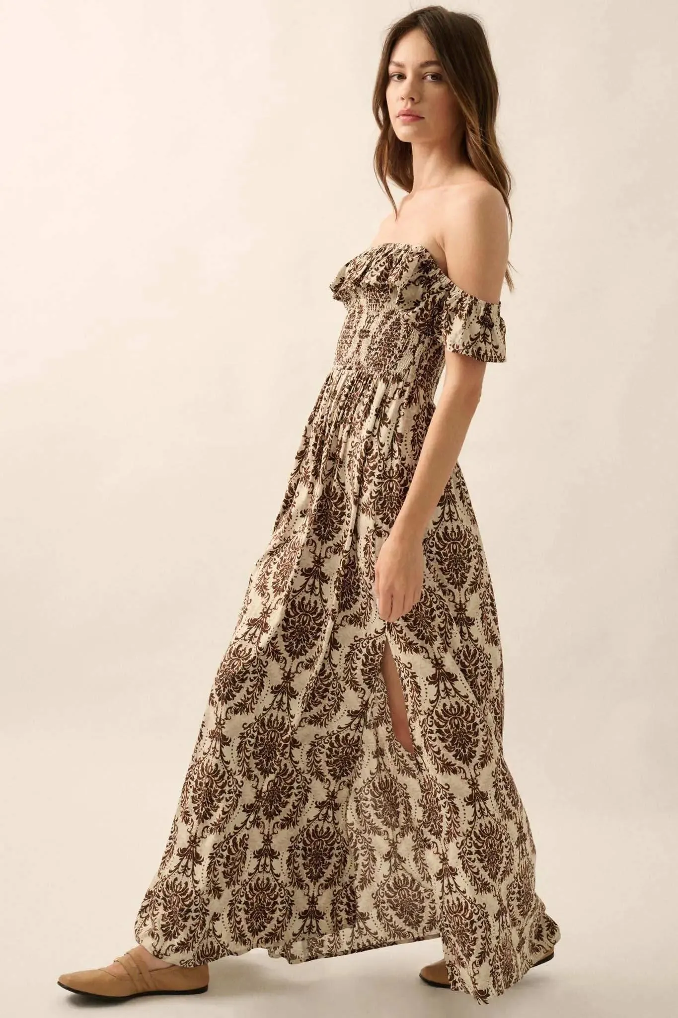 Opulent Beauty Ornate Floral-Print Maxi Dress sold by Promesa product image thumbnail 5